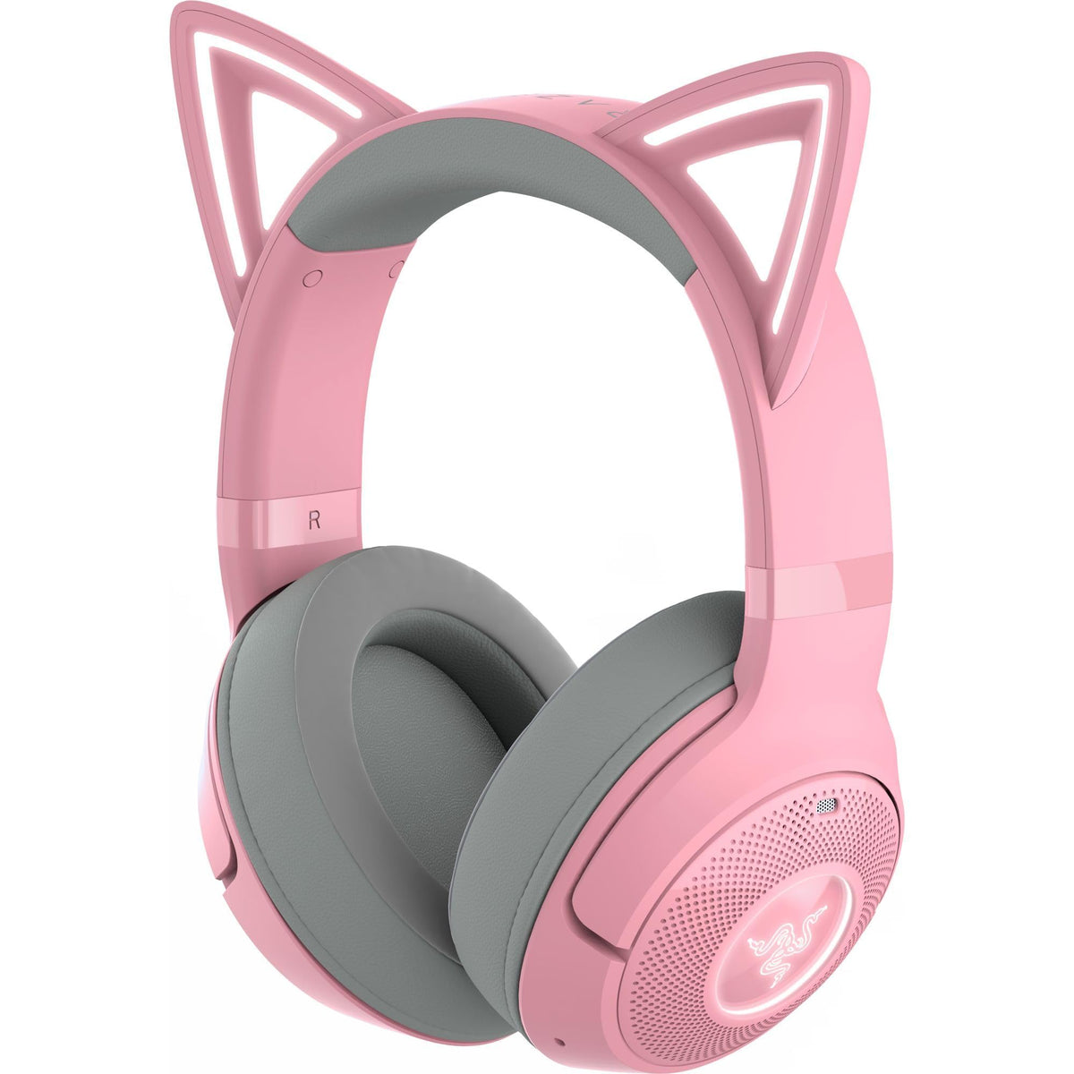 Razer Kraken Kitty V2 BT - Cască de gaming wireless Bluetooth RGB cu urechi de pisică luminoase (Bluetooth 5.2 cu mod de gaming, drivere TriForce de 40mm) Quartz - RZ04-04860100-R3M1