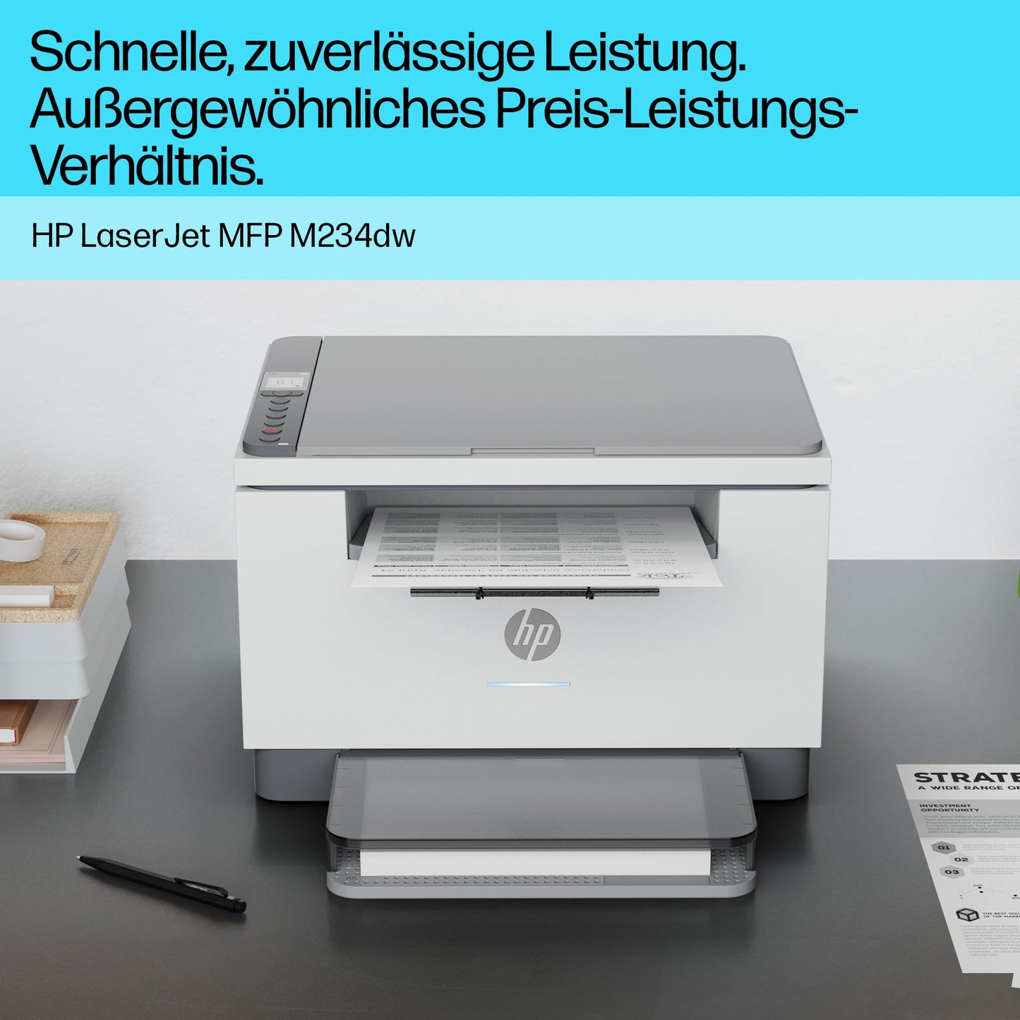 HP LaserJet MFP M234dw Multifunction Laser Printer, Black and White, 3-in-1 Printer, Scanner, Copier, WLAN, LAN, Duplex, Airprint, 29 ppm - 9YF91F
