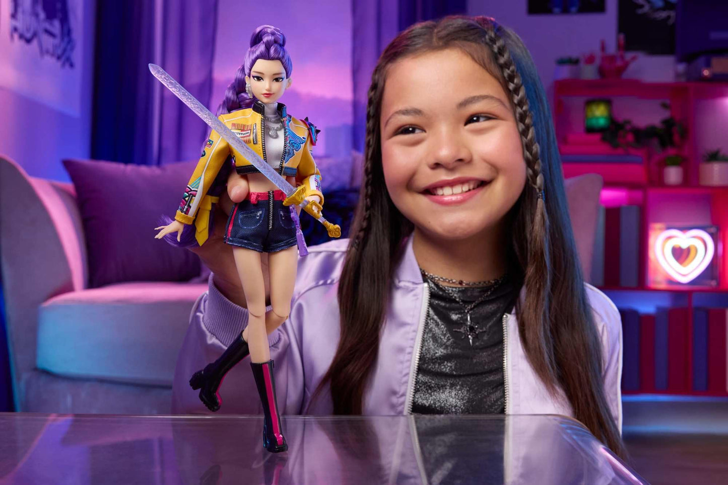 Mattel KPop Demon Hunters HUNTR/X Rumi Fashion Doll in How It's Done Stage Outfit with Sword Accessory, JRN35