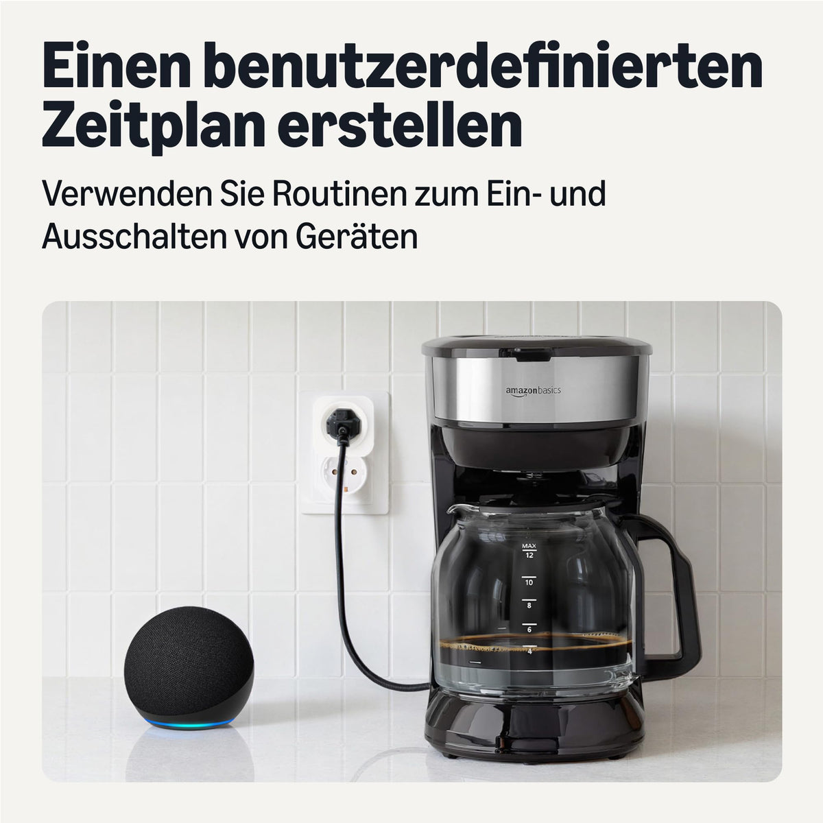 Amazon Basics Smarter Stecker, compatibil cu Matter, compatibil cu Amazon Alexa, Google Home, Apple HomeKit, necesar hub Matter, doar WiFi 2,4GHz, alb, set de 4 bucăți - HPP-C11X-MW