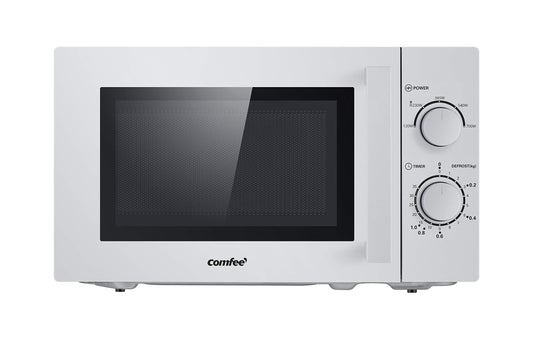 Comfee CMSN 20 si microwave/solo microwave with 5 power levels/interior lighting/easy defrost/360° turntable/two rotary controls/20L/700W/silver