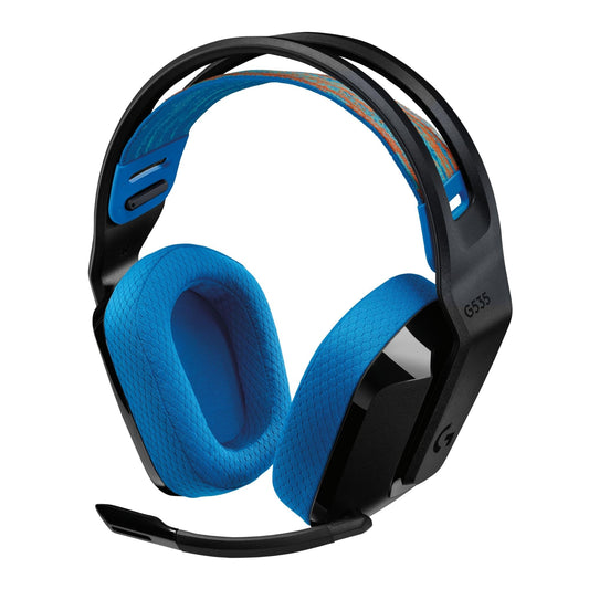 Logitech G G535 Lightspeed Wireless Gaming Headset - Lightweight On-Ear Headphones, Microphone Mutable, 33 Hour Battery Life, Compatible with PS5, PS4, PC, USB-C Rechargeable - Black,Blue - 939-002219