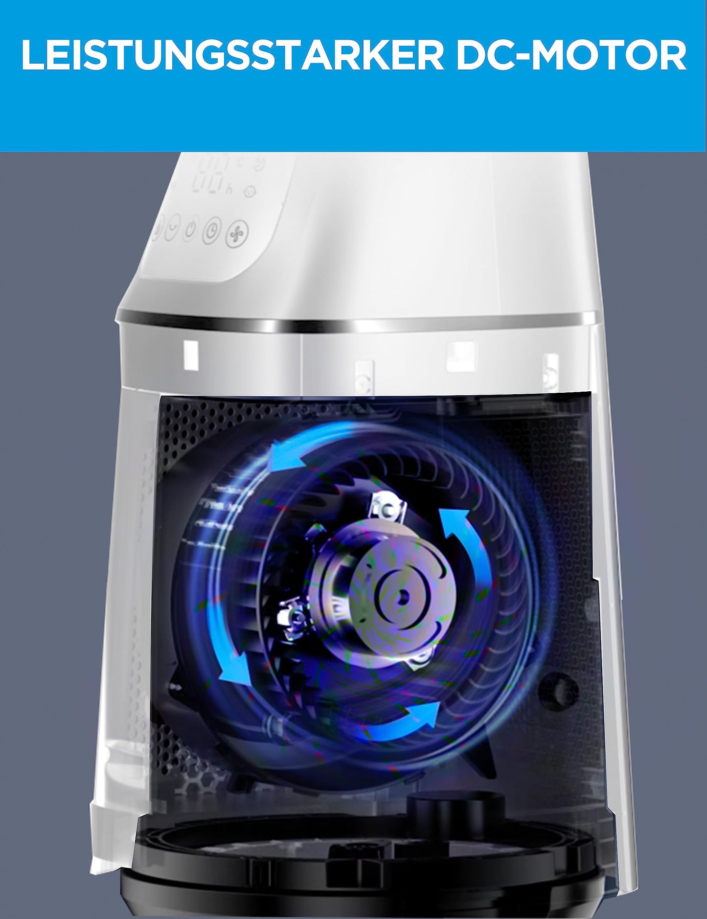 Midea MFP-120 (WH) 2 in 1 Tower Fan Quiet 38dB Air Purifier CADR 120 for 47.6㎡ LED Display Remote Control Oscillation 12H Timer White