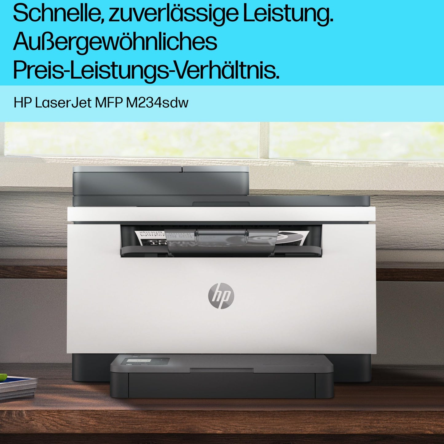 HP LaserJet MFP M234sdw multifunction laser printer, printer, scanner, copier, document feeder, WLAN, LAN, duplex, airprint, gray-white - 9YG05F