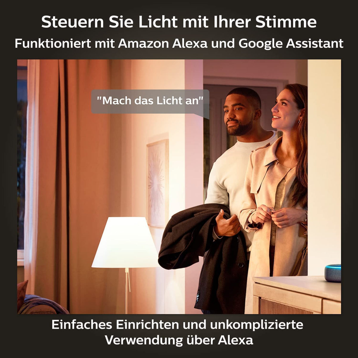 Philips Hue White E27 Lamp Double Pack 2x1055lm, dimmable, warm white light, controllable via app, compatible with Amazon Alexa (Echo, Echo Dot) - 8721103043658