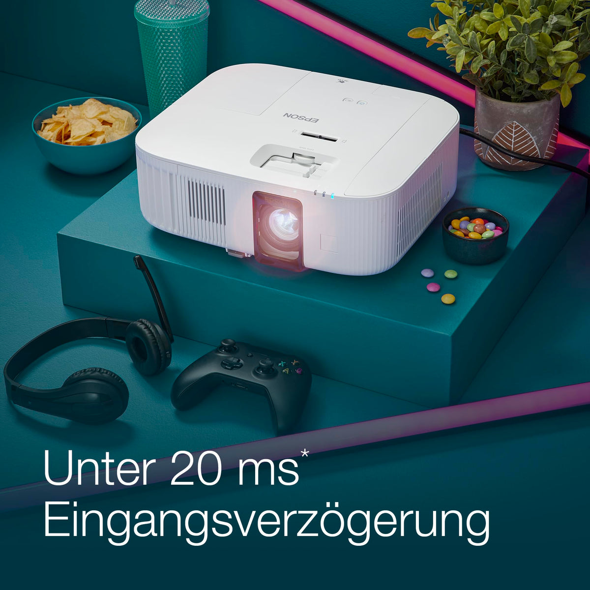 Epson EH-TW6250 | 4K PRO-UHD Projector | 2,800 Lumens | 3LCD | Android TV | 500" Projection Area | Easy Setup with Keystone Correction | For Home and Gaming | White - V11HA73040