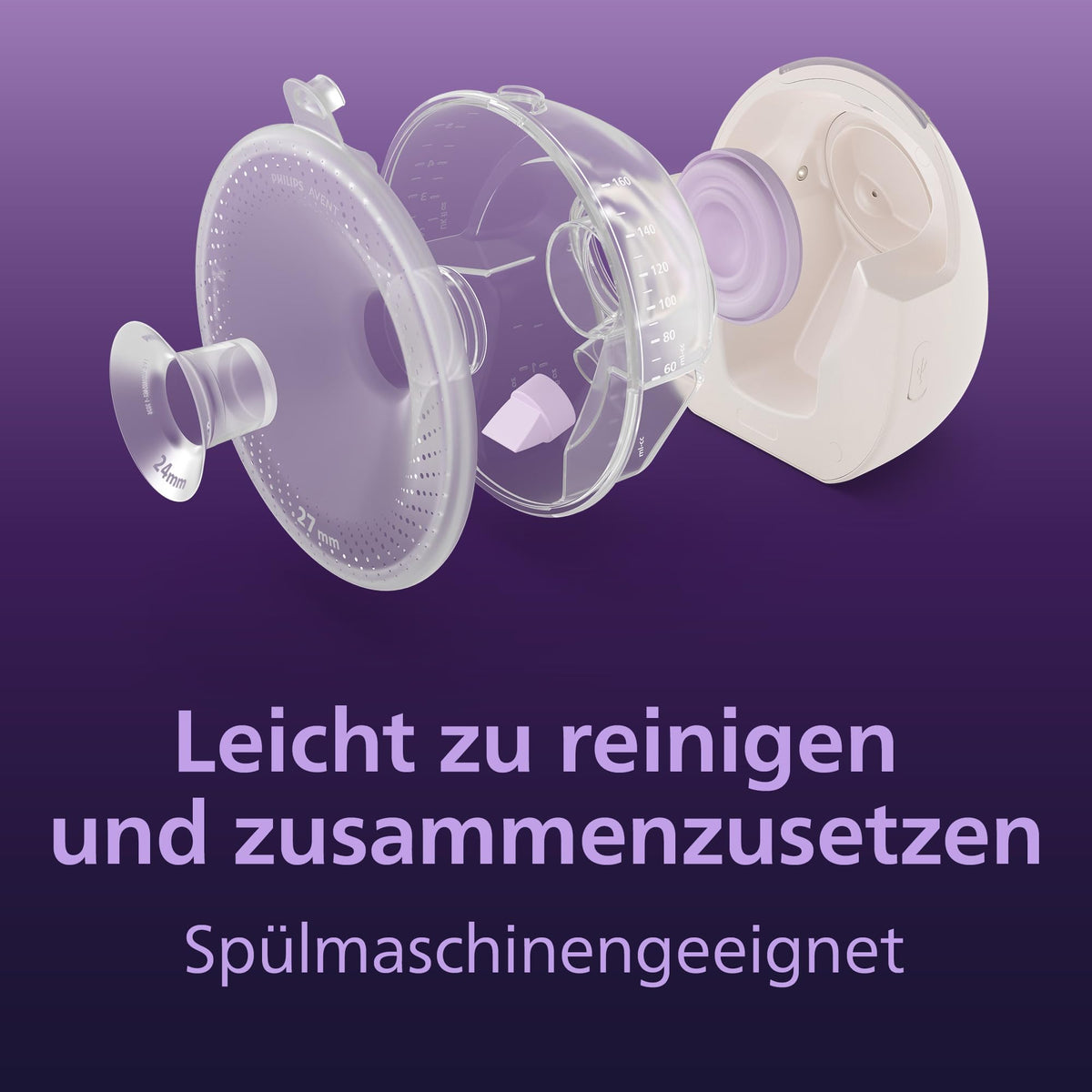 Philips Avent Natural Care Hands-free pompa electrică dublă de lapte – reflectă ritmul de supt al bebelușului, SkinSense perne pentru sâni pentru confort maxim, calitate de spital, SCF495/11