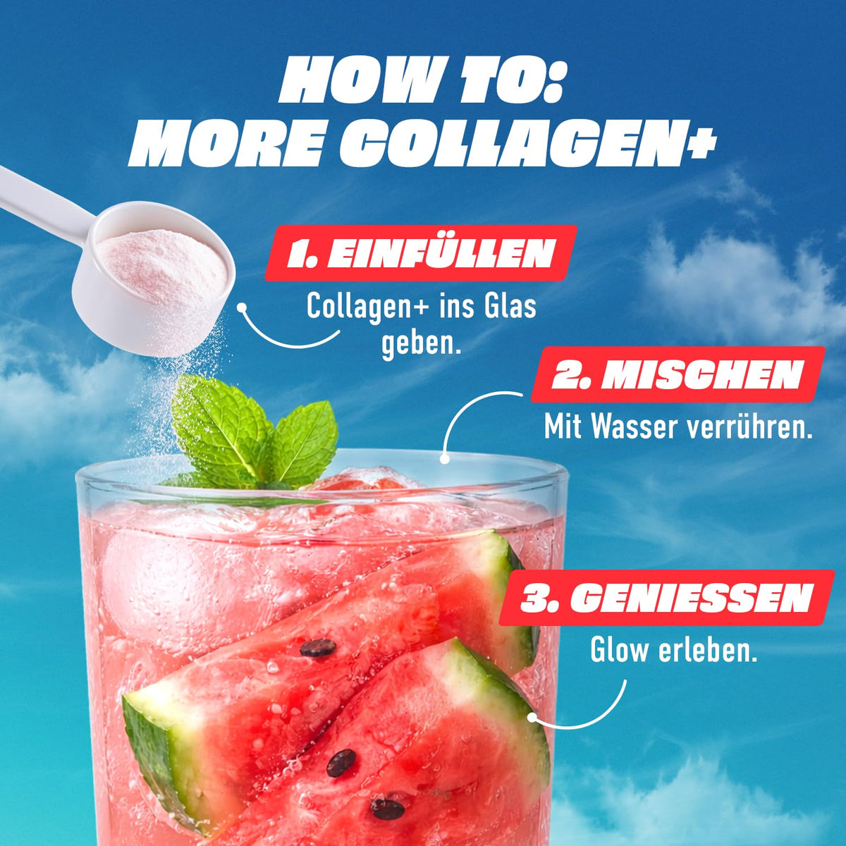 MORE Collagen+, 300 g, Ceai Alb cu Cireșe, cu Hidrolizat de Colagen - XMO50172