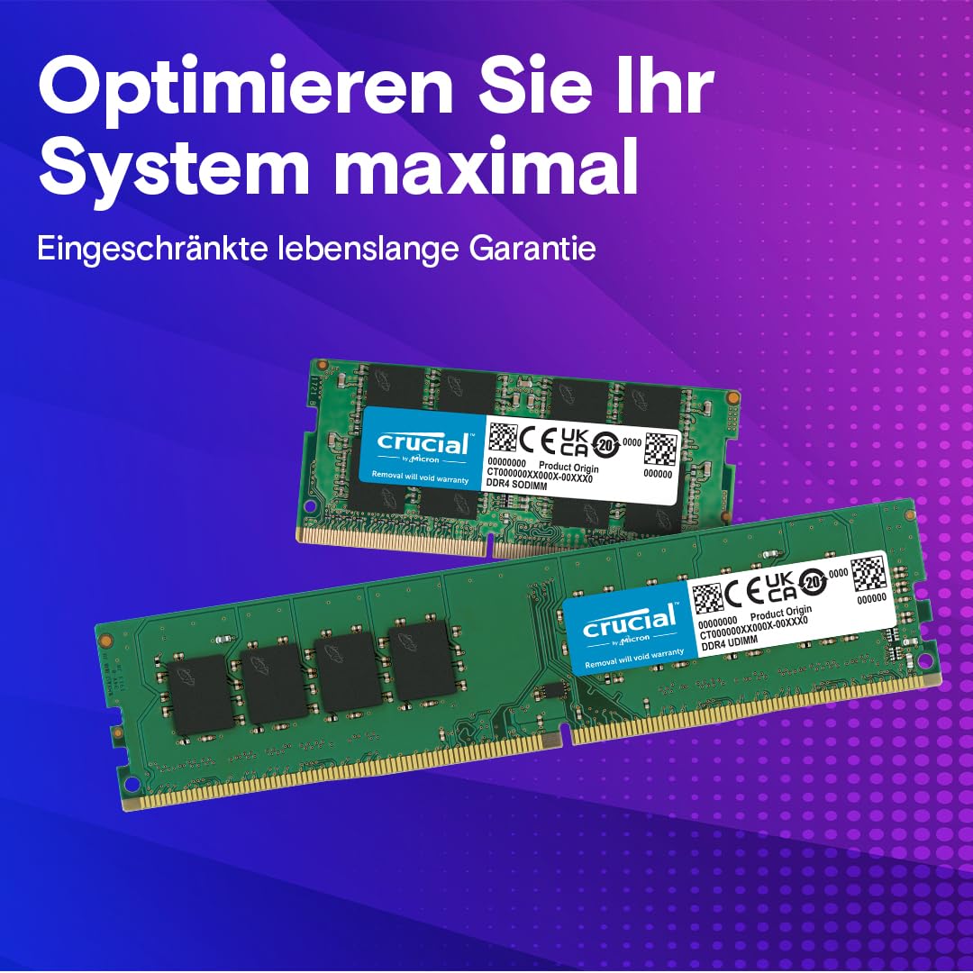 Crucial DDR4 RAM 16GB 3200MHz SODIMM CL22, memory for laptop/notebook, mini PC (also 2933MHz / 2666MHz) - CT16G4SFRA32A