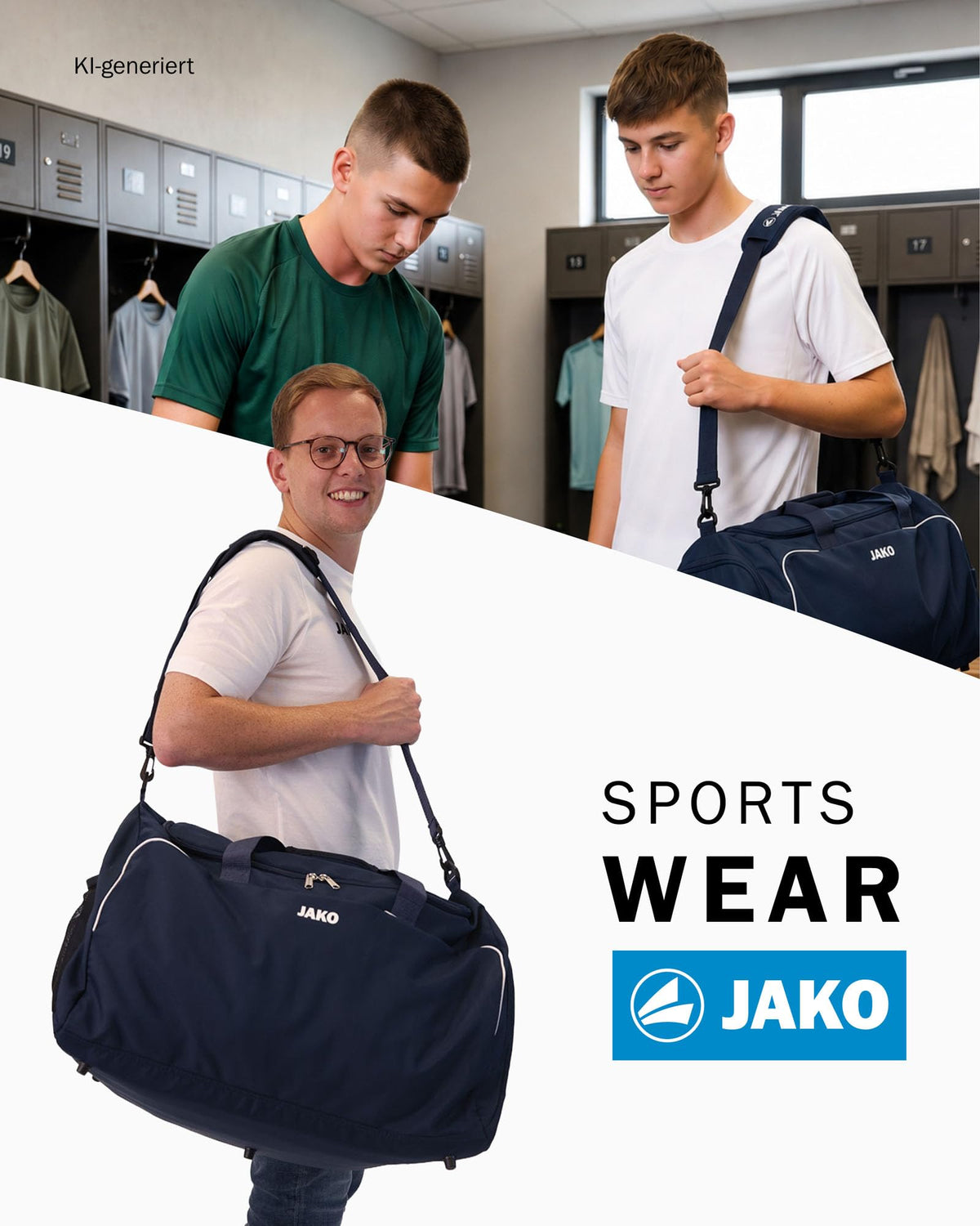 JAKO Geantă sport Classico, Unisex, Marine, aprox. 40 litri - 1950/09/2