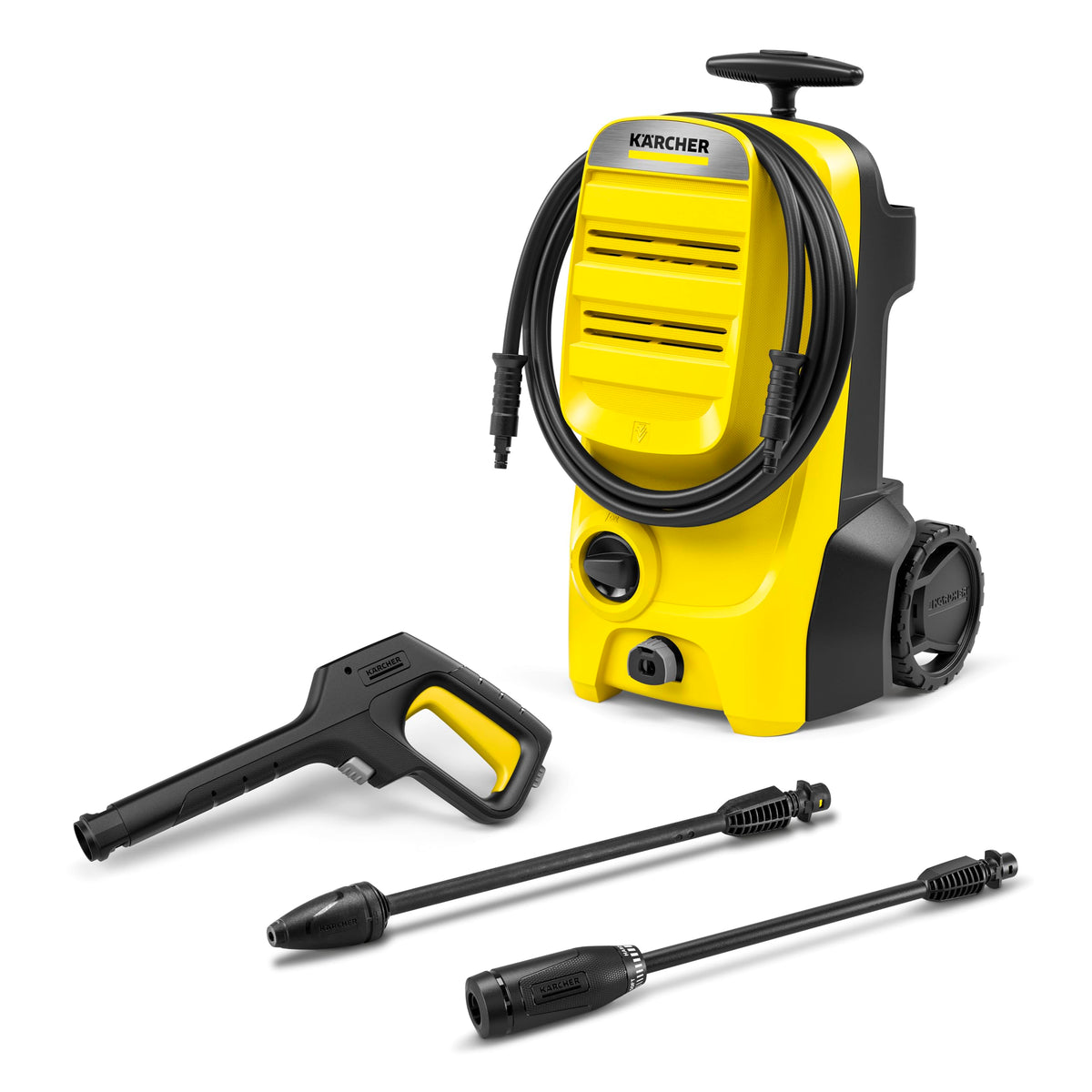 Kärcher High Pressure Cleaner K 4 Classic, Pressure: max. 130 bar, Flow rate: 420 l/h, Area performance: 30 m²/h, Water filter, Weight: 4.6 kg, High pressure hose and gun, Dirt blaster, Spray lance - 1.679-420.0
