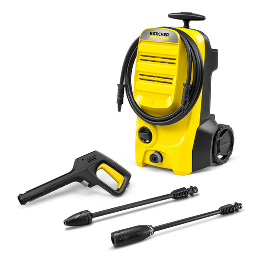 Kärcher High Pressure Cleaner K 4 Classic, Pressure: max. 130 bar, Flow rate: 420 l/h, Area performance: 30 m²/h, Water filter, Weight: 4.6 kg, High pressure hose and gun, Dirt blaster, Spray lance - 1.679-420.0