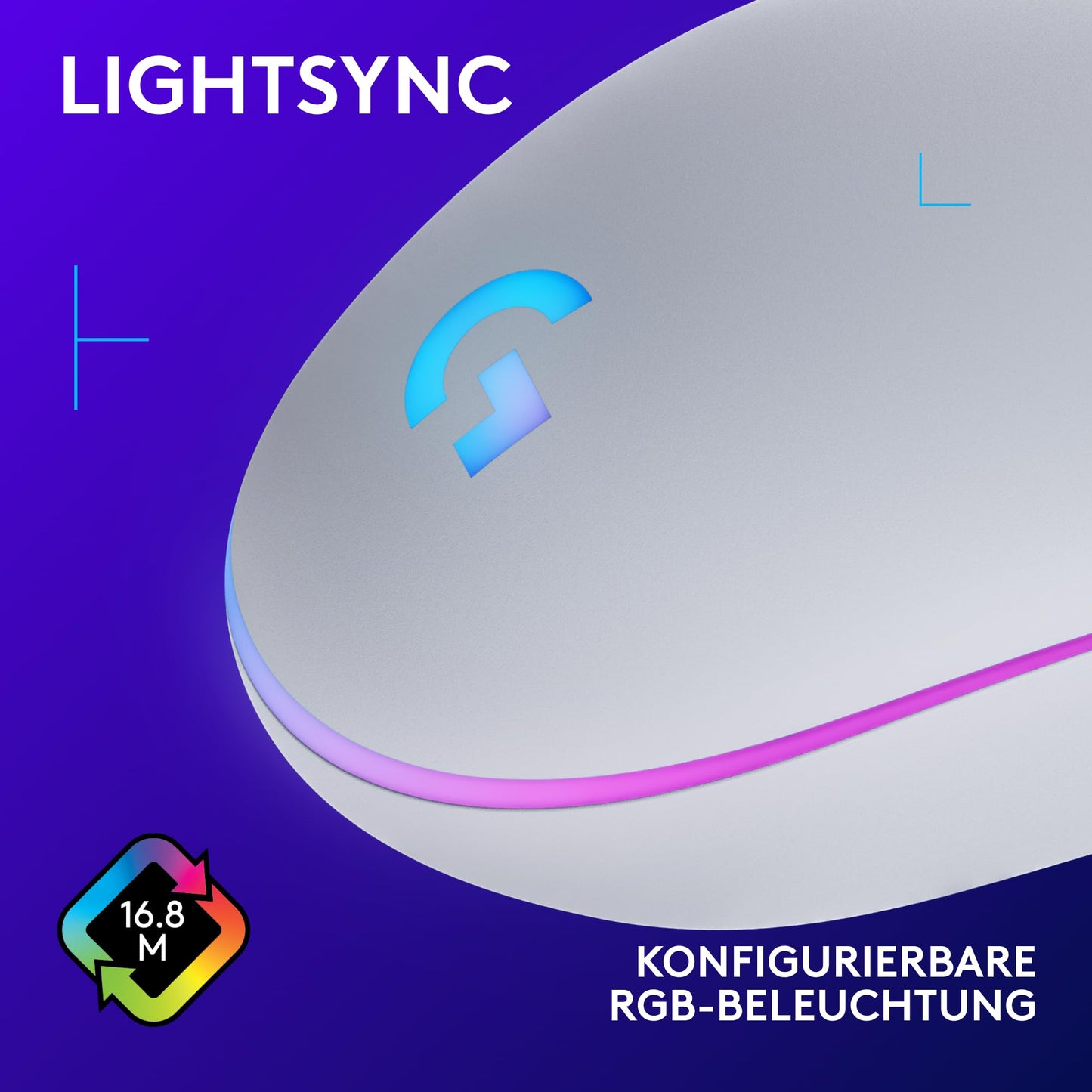 Logitech G Gaming Mouse, White, G203 - 910-005797