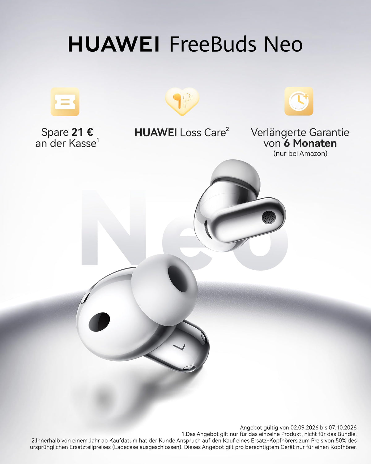 HUAWEI FreeBuds Neo Wireless In-Ear Headphones, 4.8 g, IP 55, Pink - Dolphin-T010