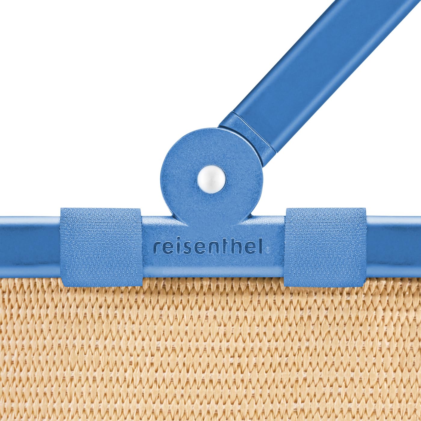 Reisenthel carrybag frame raffia blue – Stable shopping basket with lots of storage space and practical inner pocket – Elegant and water-repellent design - BK4122