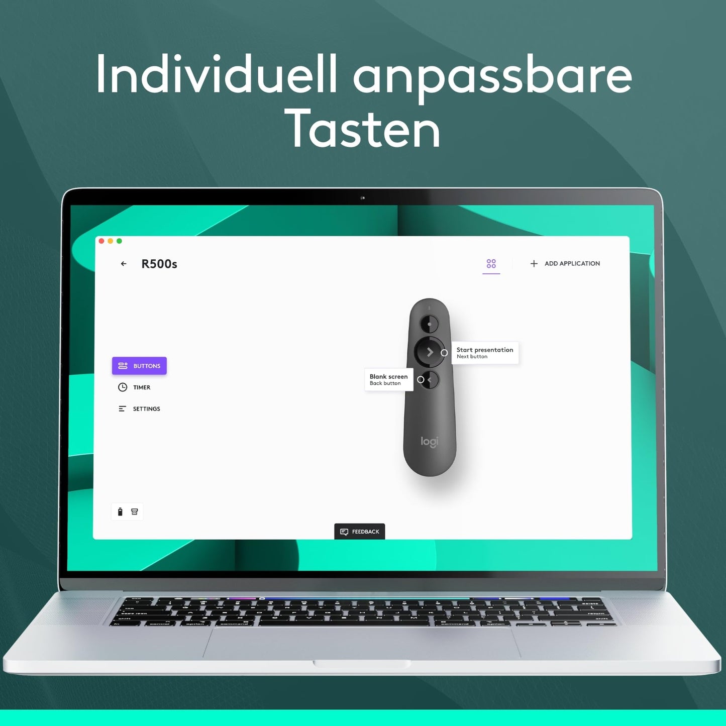 Logitech R500s Presenter mit Laser Klasse 1 für Bluetooth und USB - 910-005843