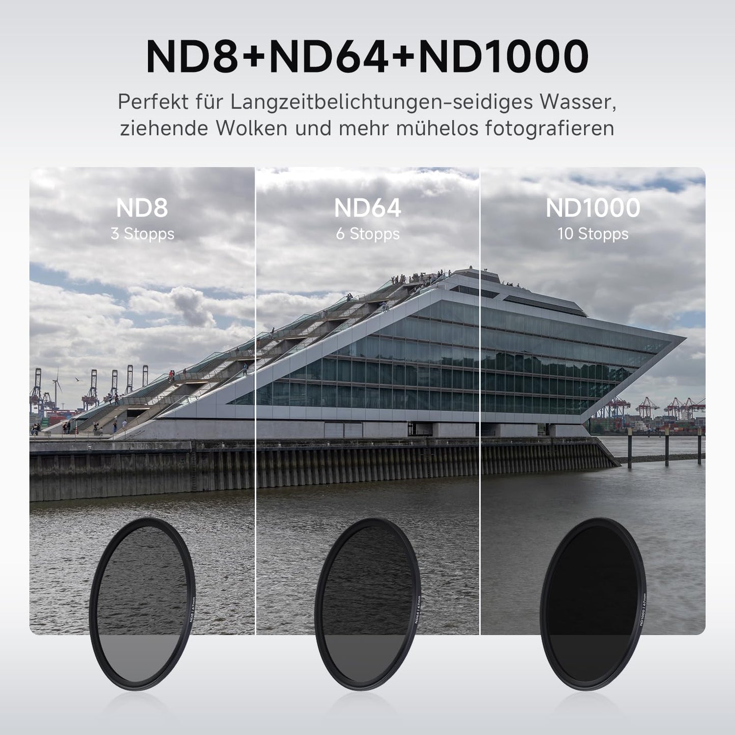 Rollei F:X Pro magnetic ND round filter set 67mm with ND8+ND64+ND1000+CPL - 26684