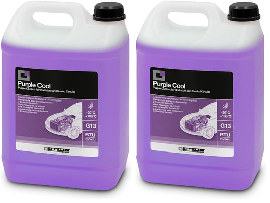 ERRECOM Purple Cool, purple radiator fluid -20°C/+106°C, antifreeze G13 with glycerin additional package, ready to use, 5 liters (pack of 2) - TR1276.P.01.EC
