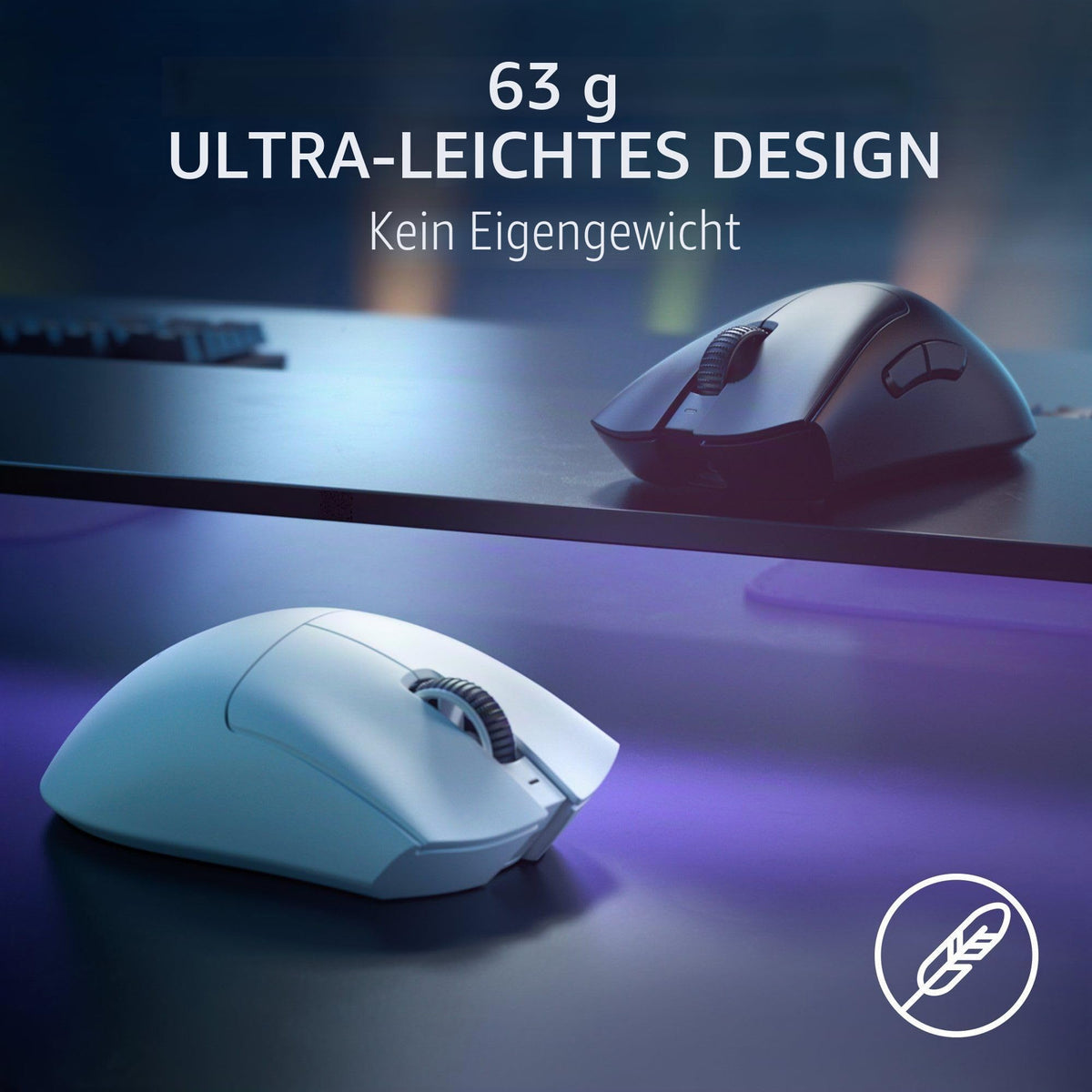Razer DeathAdder V3 Pro - Wireless ergonomic esports mouse (63g lightweight, ergonomic shape, Focus Pro Optical Sensor 30K DPI, Gen-3 mouse switches, HyperSpeed Wireless) Black - RZ01-04630100-R3G1