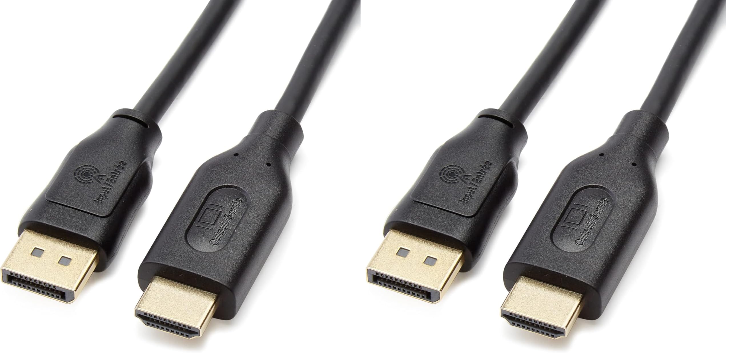 Amazon Basics DisplayPort to HDMI, 1.8 m, Pack of 10, Black (Pack of 2) - DPH12M-6FT-10P
