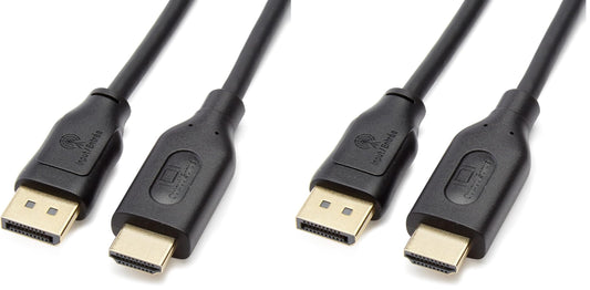 Amazon Basics DisplayPort to HDMI, 1.8 m, Pack of 10, Black (Pack of 2) - DPH12M-6FT-10P