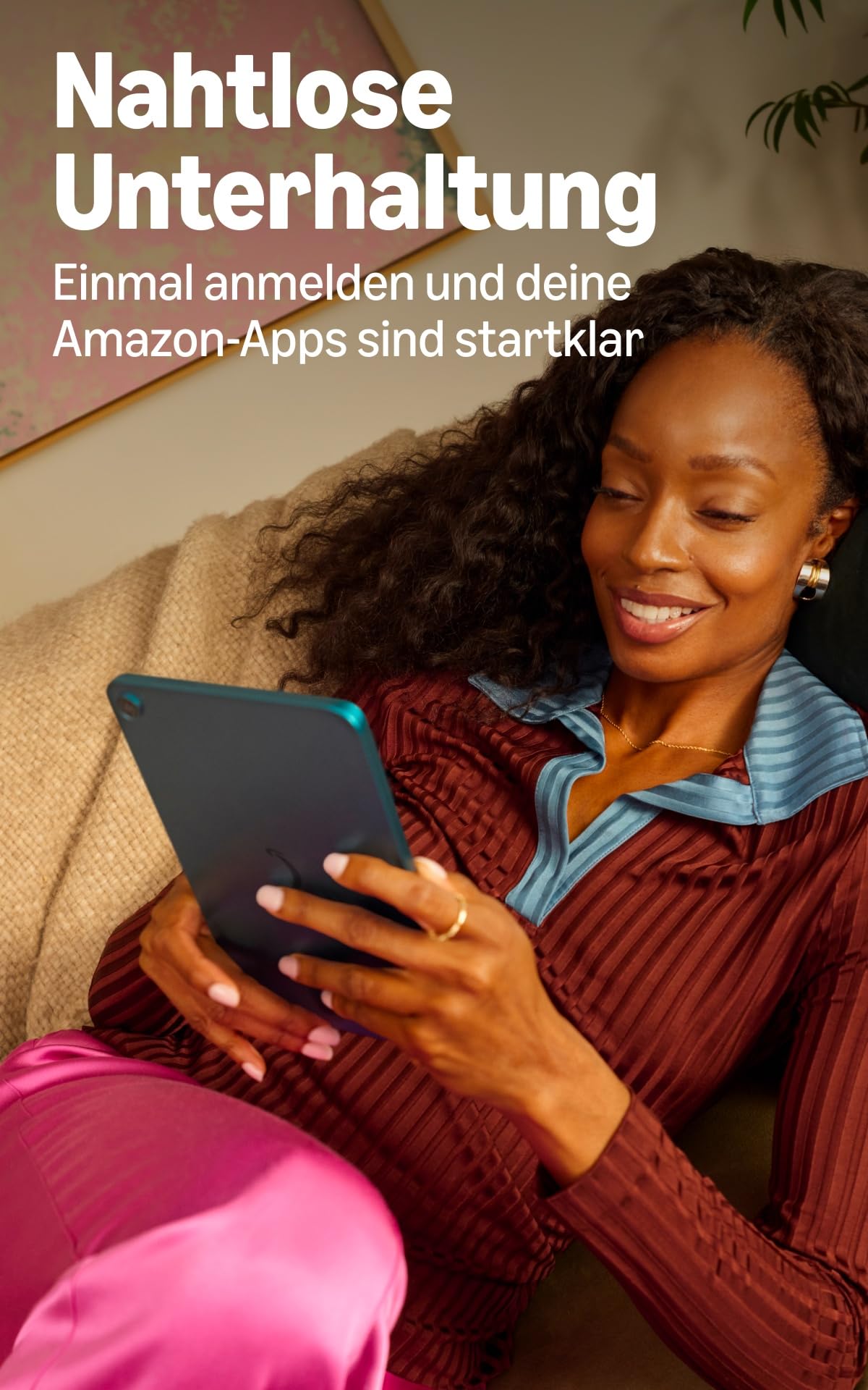 The new Amazon Alexa Tablet 8, 4 GB RAM, 64 GB, compact 8.7-inch tablet with a brilliant display, all-day battery, featuring Google Play, designed for Alexa+, Pink - RL3YT5