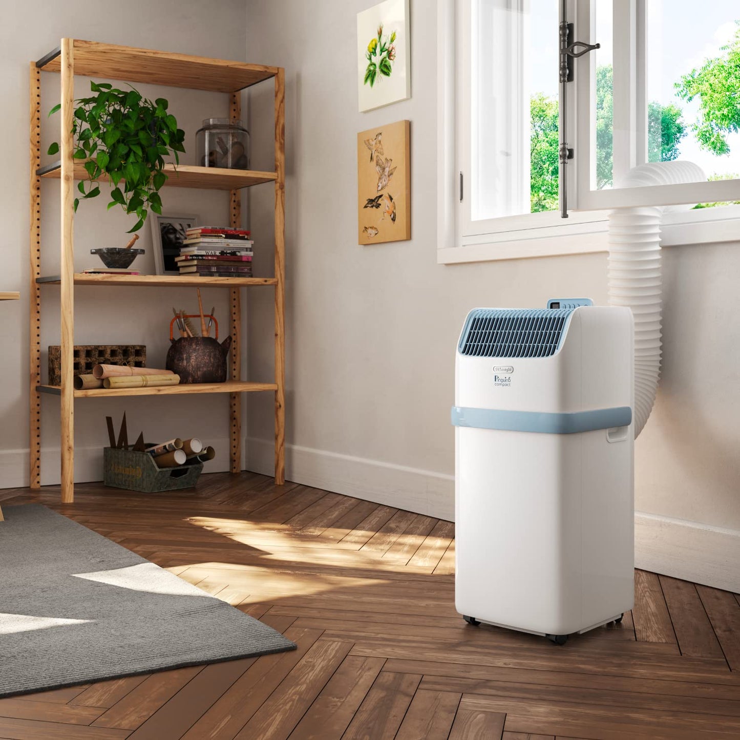De'Longhi Pinguino - Mobile air conditioning unit, for rooms up to 21.5 m²fan, 8300 BTU, quiet operation, remote control, 24h timer, energy efficiency class A