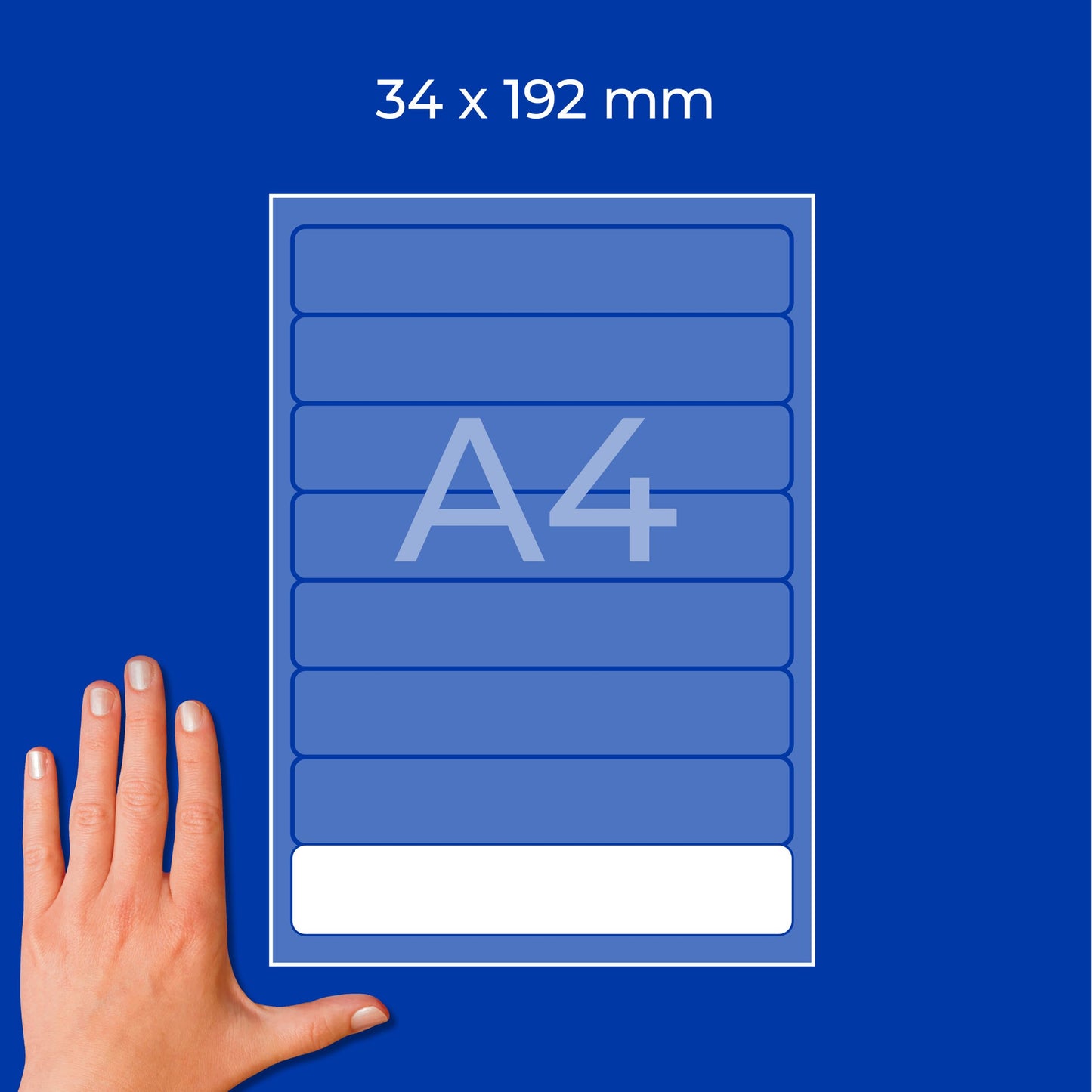 AVERY Zweckform L6060-100 folder spine labels (800 spine labels with ultragrip, 34x192mm on A4, narrow/short, self-adhesive, completely opaque, printable folder labels) 100 sheets, white