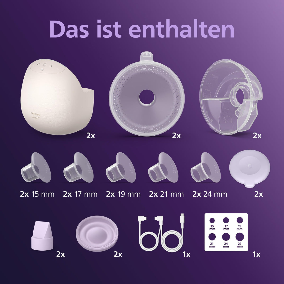 Philips Avent Natural Care Hands-free pompa electrică dublă de lapte – reflectă ritmul de supt al bebelușului, SkinSense perne pentru sâni pentru confort maxim, calitate de spital, SCF495/11