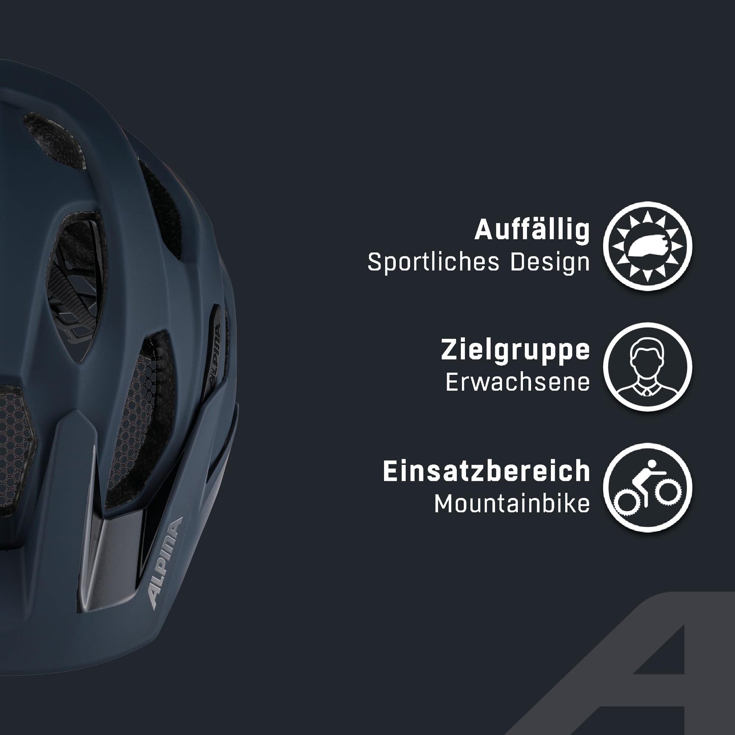 ALPINA Carapax 2.0 MTB bicycle helmet, Navy Smoke Blue, 52-57 cm - A9725