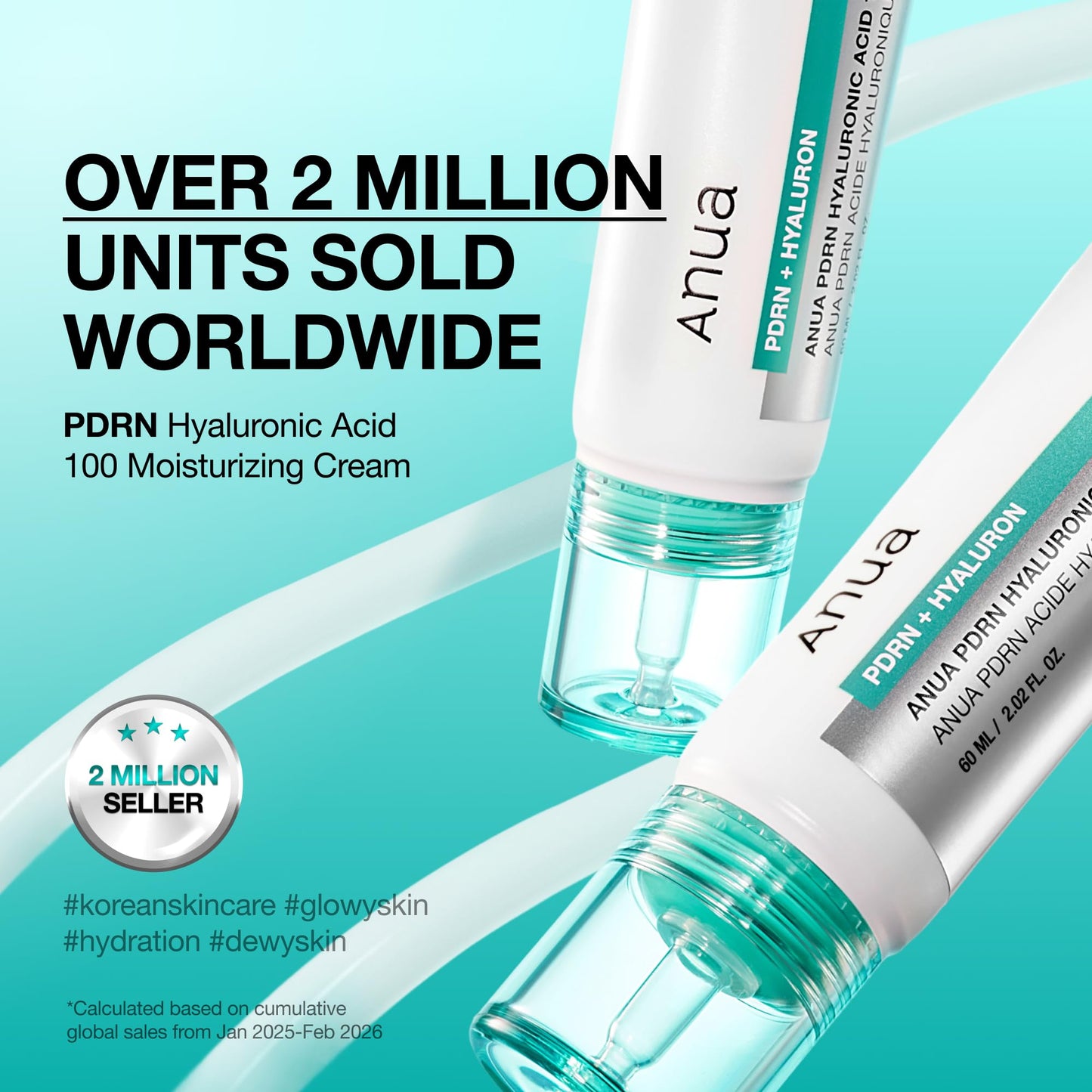 Anua PDRN Hyaluronic Acid 100 Moisturizing Cream, Lightweight Moisturizing Face Cream with Salmon DNA for Glass Skin, Korean Skincare, 60ml - AA000516_A