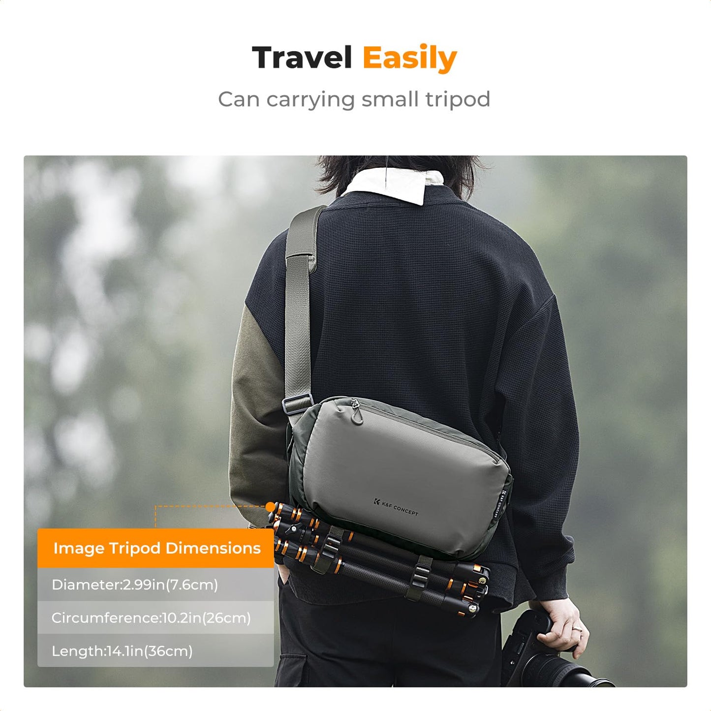 K&F CONCEPT Camera Backpack Shoulder Bag Square Bag Bags for Photographers Camera Rectangle Case Compatible with Canon/Nikon/Sony/DJI Mavic Drone Backpack (Dark Gray) - KF13.157V6