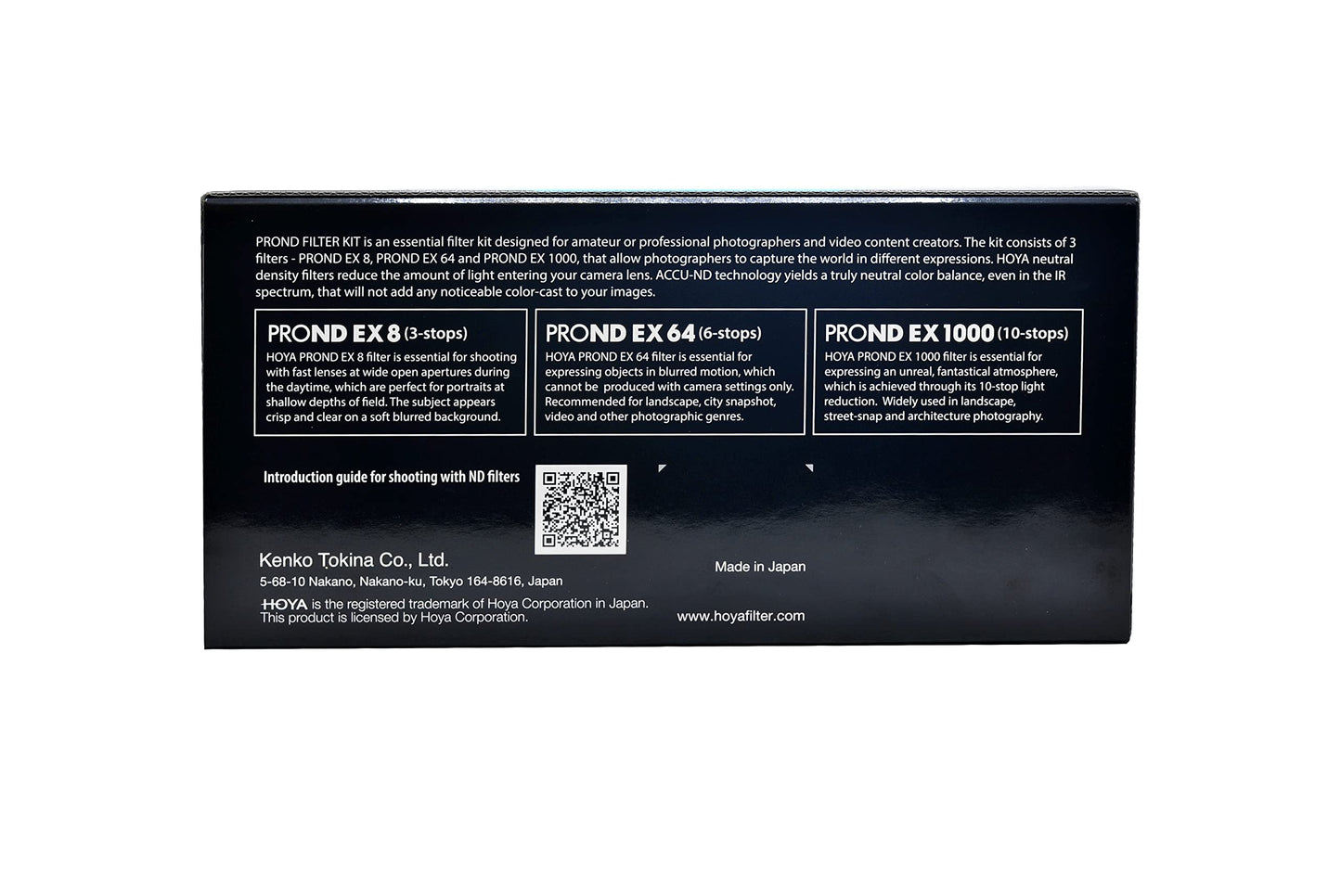 HOYA PRO ND-EX Filter kit Pro ND8/ND64/ND1000 ø49mm - YYK3149