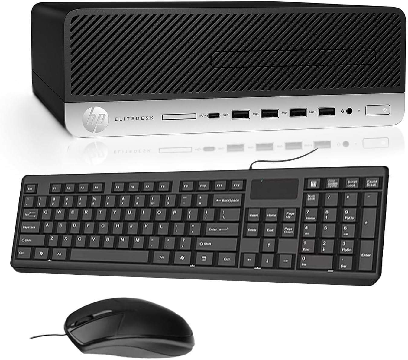 HP EliteDesk 705 G4 SFF Desktop PC, AMD Ryzen 3 Pro 2200, 8 GB RAM, 256 GB SSD, WiFi, Bluetooth, US QWERTY Keyboard, Windows 11 Pro (Refurbished)