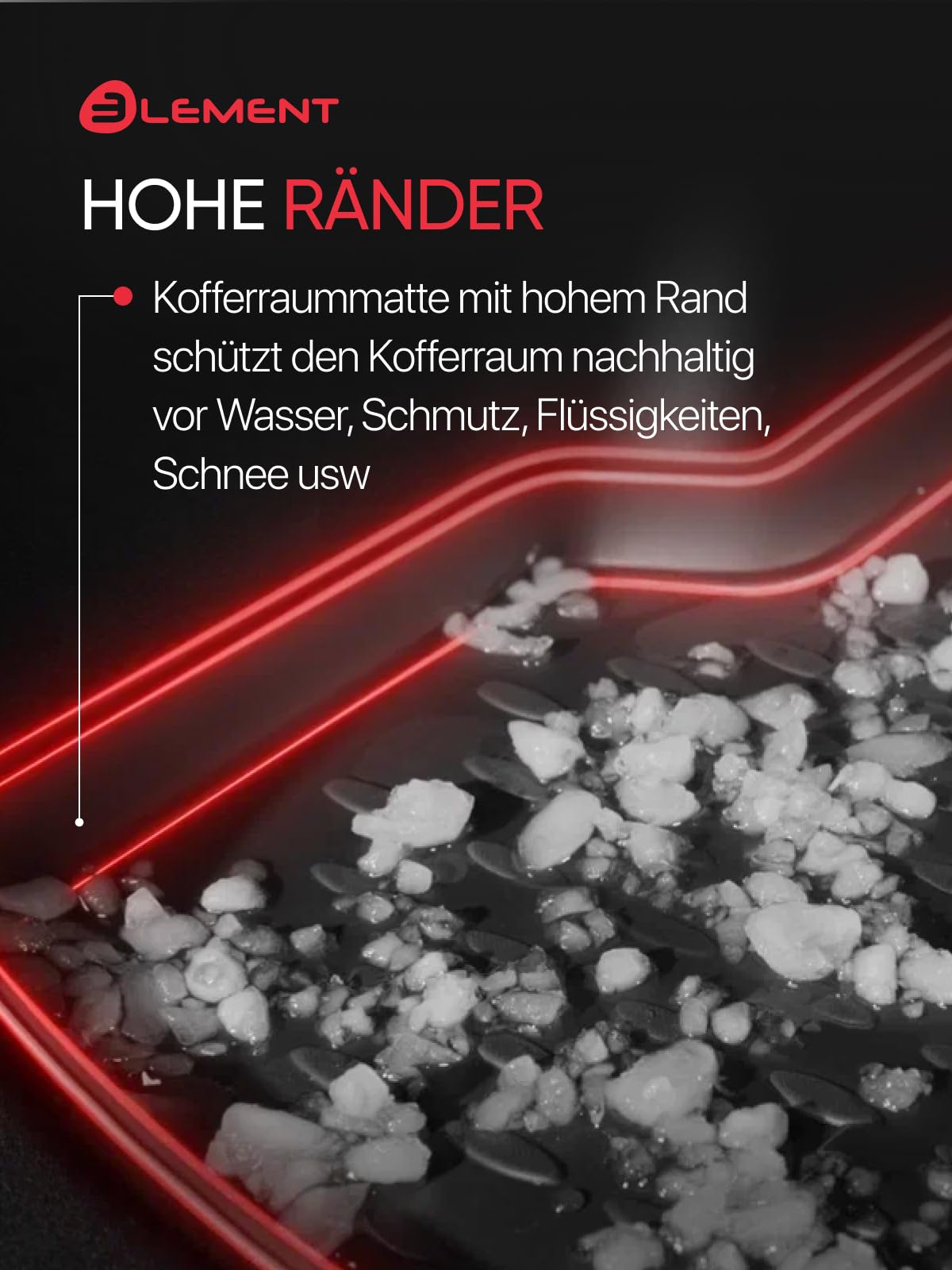 Element Passgenaue Premium Antirursch Kofferraummatte Laderaumwanne passend für Renault Clio | 100% passgenaue Antirutschmatte Auto - HromTech