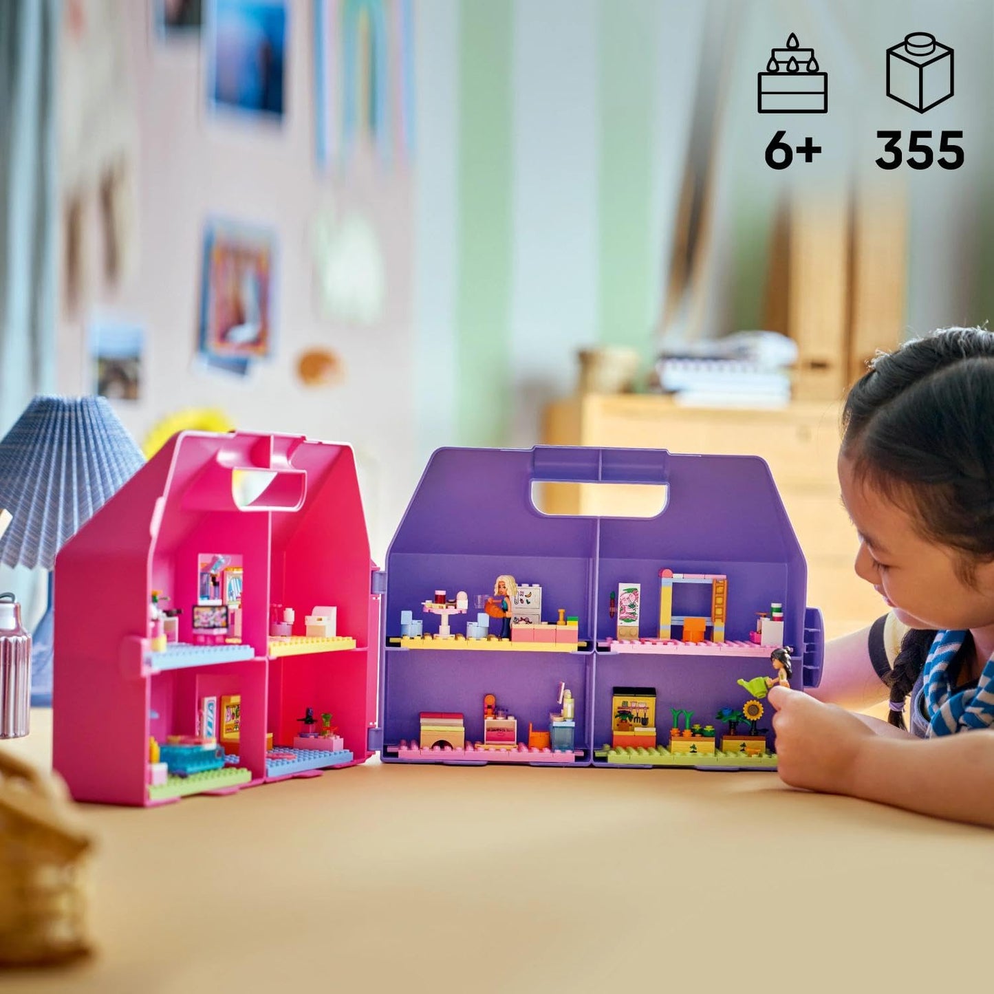 LEGO Friends Creative Dollhouse Suitcase - Travel Toy with 8 Room House, 2 Minifigures & Accessories - Children's Room Decoration - Gift Idea for Girls Ages 6 and Up - 42697