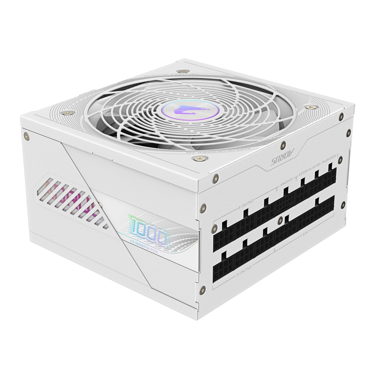 GIGABYTE AORUS Elite P1000W Ice Sursă de alimentare - PCIe 5.0, 80 Plus Platinum, design complet modular, ventilator de 120mm, compatibil cu ATX 3.0, priză EU - GP-AE1000PM