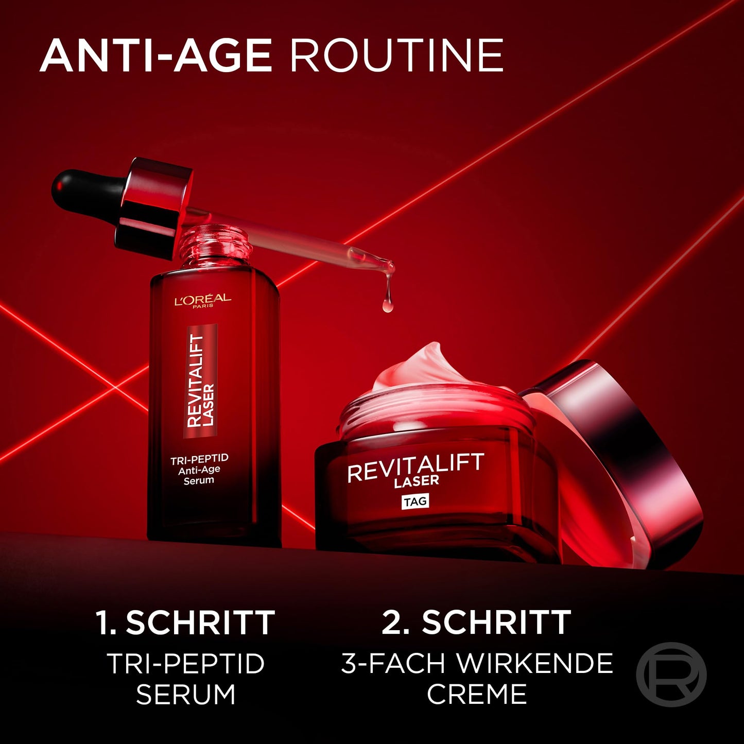 L'Oréal Paris Triple Power Anti-Aging Set, Serum 30 ml and Day Cream 50 ml, with triple effect, against wrinkles, with Pro-Retinol, Hyaluronic acid and Vitamin C, Revitalift Laser, Amazon Exclusive