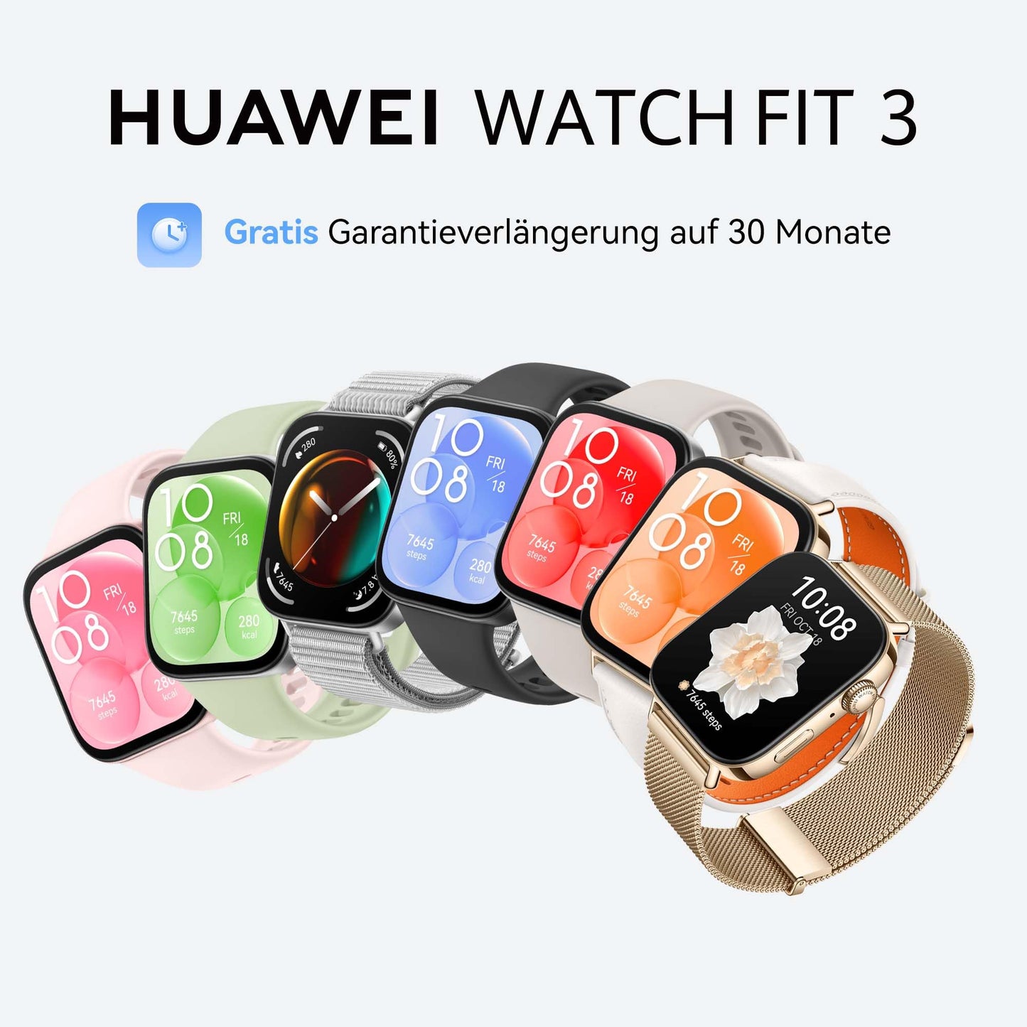 HUAWEI Watch FIT 3 Smartwatch, 1.82" AMOLED, GPS, White
