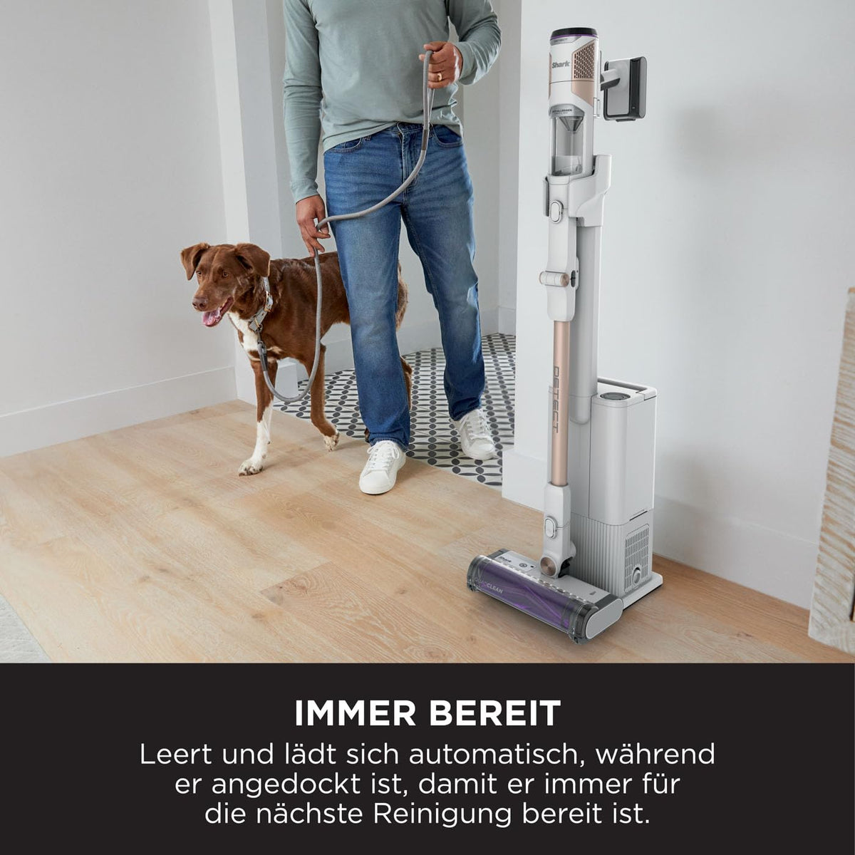 Shark Detect Clean & Empty Cordless Vacuum Cleaner, DirtDetect, White IW3612EUT