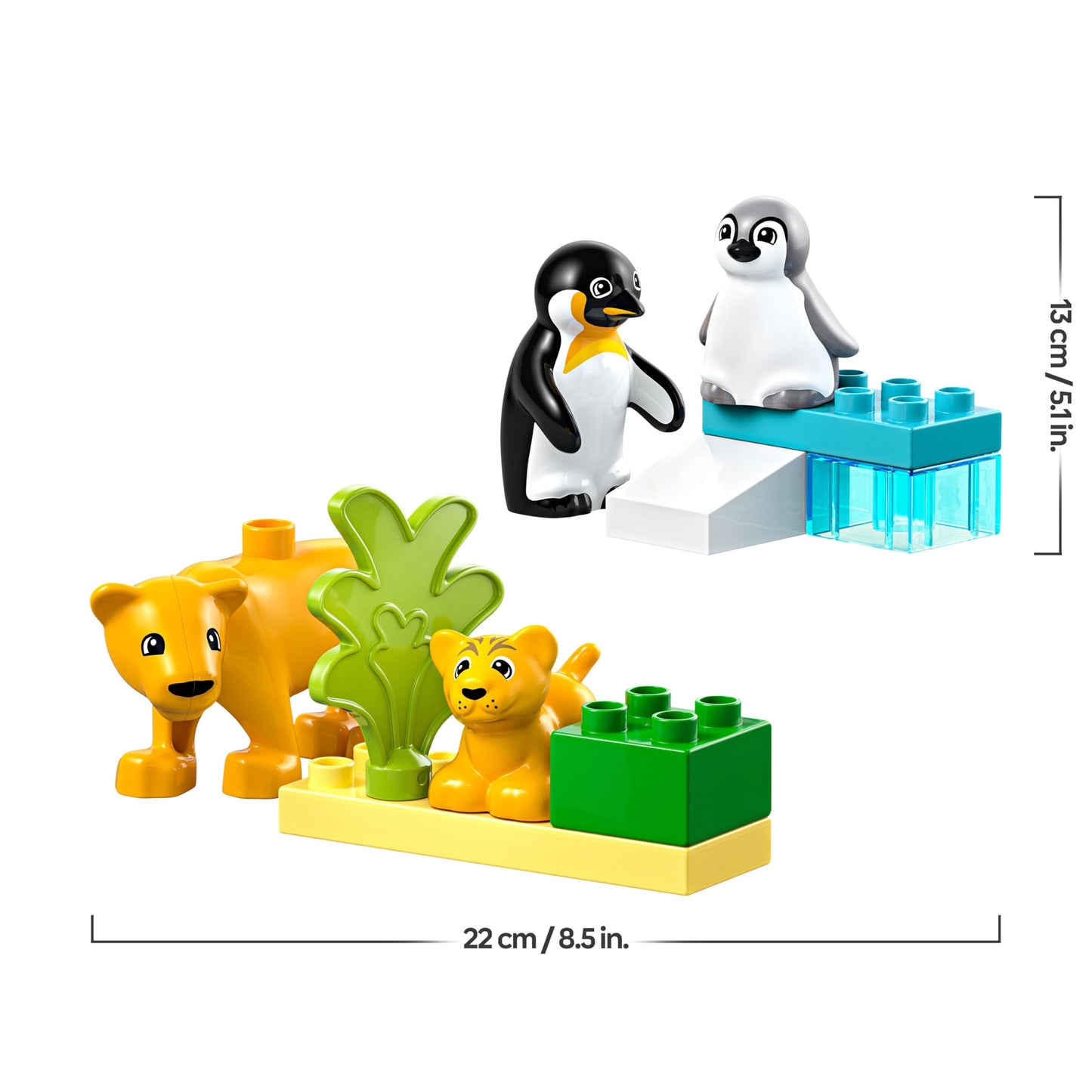 LEGO DUPLO wild animal families: penguins and lions - toy to promote fine motor skills for girls and boys aged 2 and over - educational toy for toddlers with 4 animal figures - gift idea - 10442