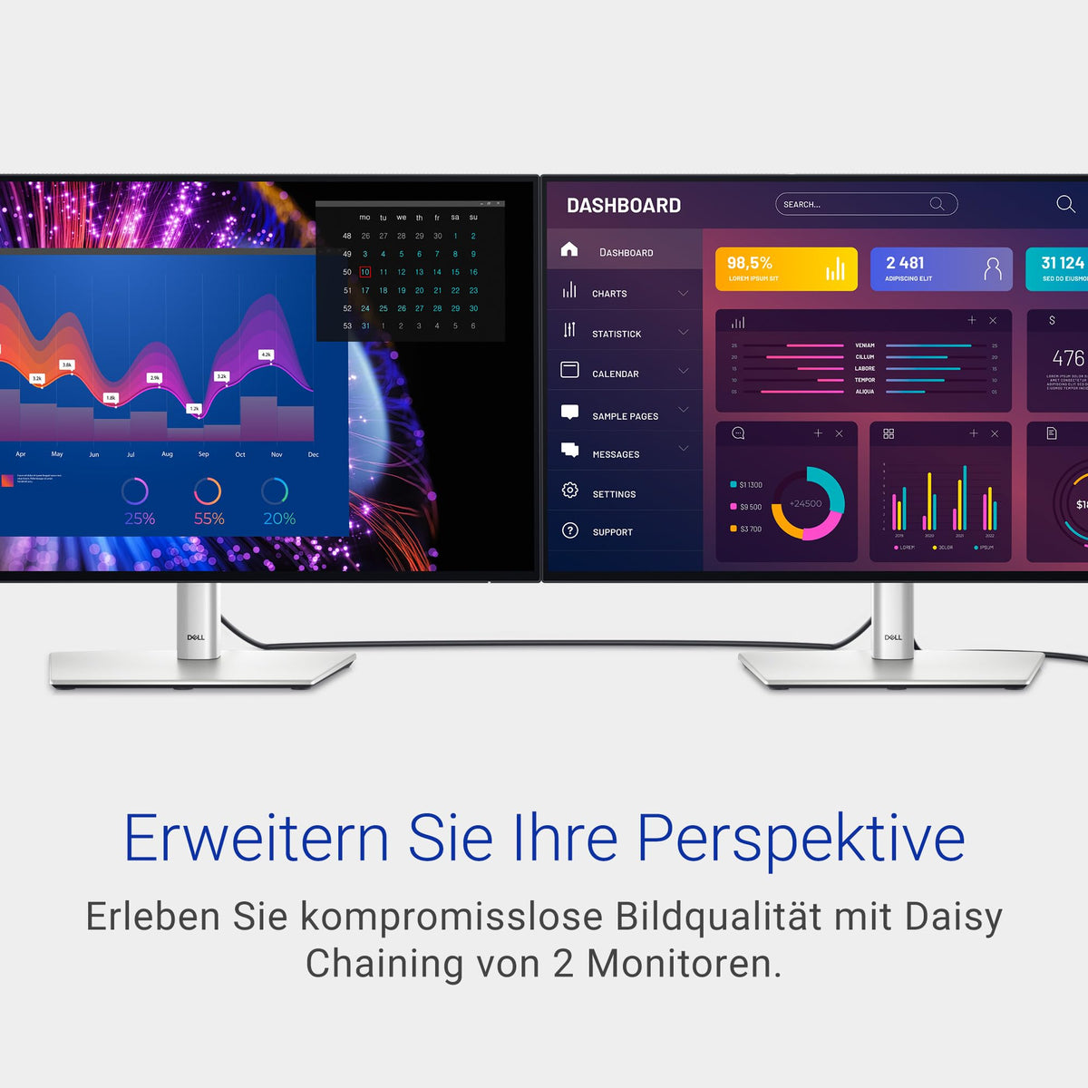 Dell UltraSharp 27 Monitor - U2724DE, QHD (2560x1440), 120Hz, IPS Black