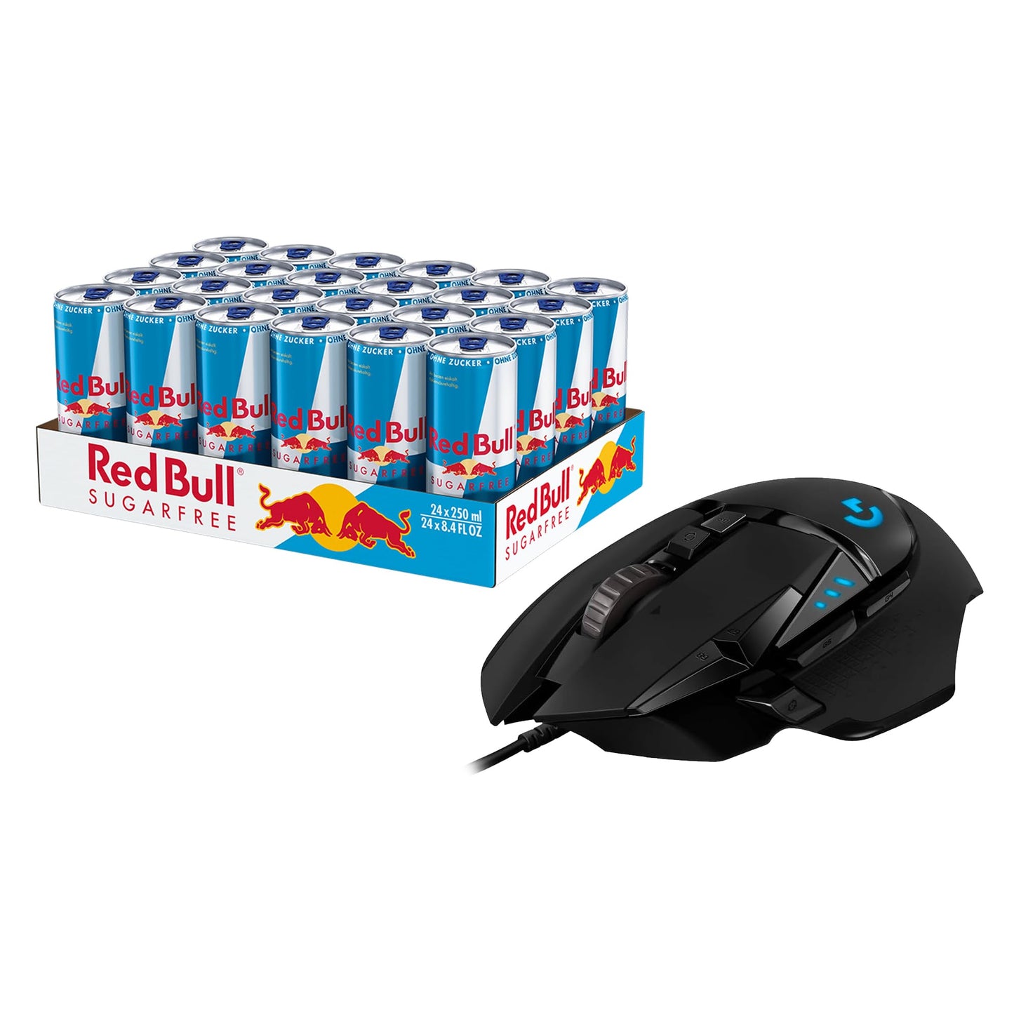Logitech G502 HERO high-performance gaming mouse + Red Bull Energy Drink
