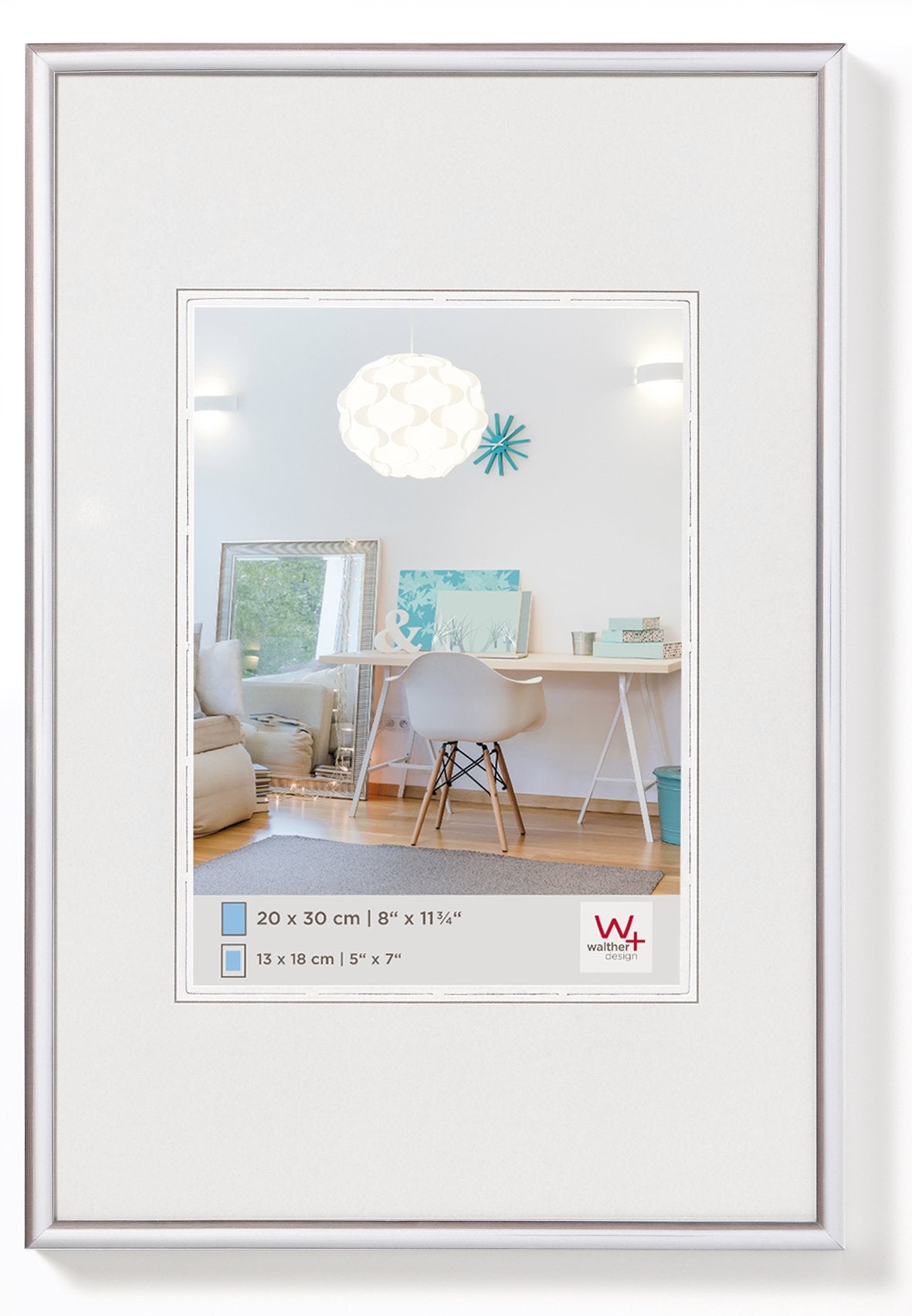 walther design picture frame silver 61 x 91.5 cm poster format New Lifestyle plastic frame KV691S