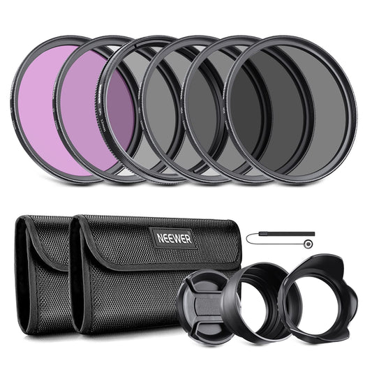 NEEWER 52mm ND lens filter set: UV, CPL, FLD, ND2, ND4, ND8 - 10083799@@##2