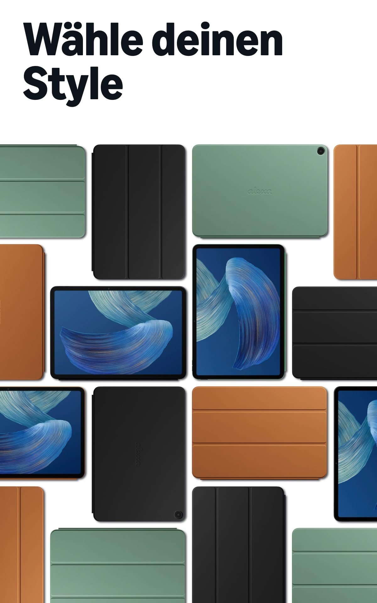 Introducing: Amazon Alexa Tablet 12 Pro Flip Case made from plant-based leather material – sustainable protection with a magnetic attachment design. - 53-102184