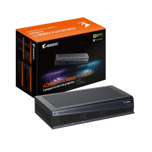GIGABYTE AORUS RTX 5060 Ti AI Box Placă grafică - 16GB GDDR7, 128bit, PCI-E 5.0, 2572MHz frecvență de bază, 3 x DP 2.1, 1 x HDMI 2.1, GV-N506TIXEB-16GD