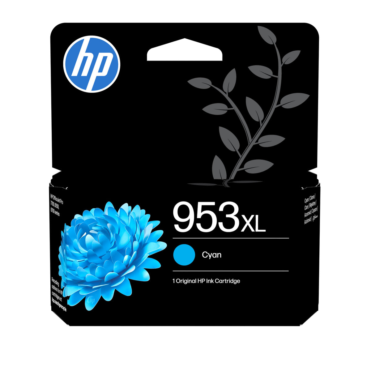 HP 953XL Cyan Original Ink Cartridge, high yield - F6U16AE#LS1