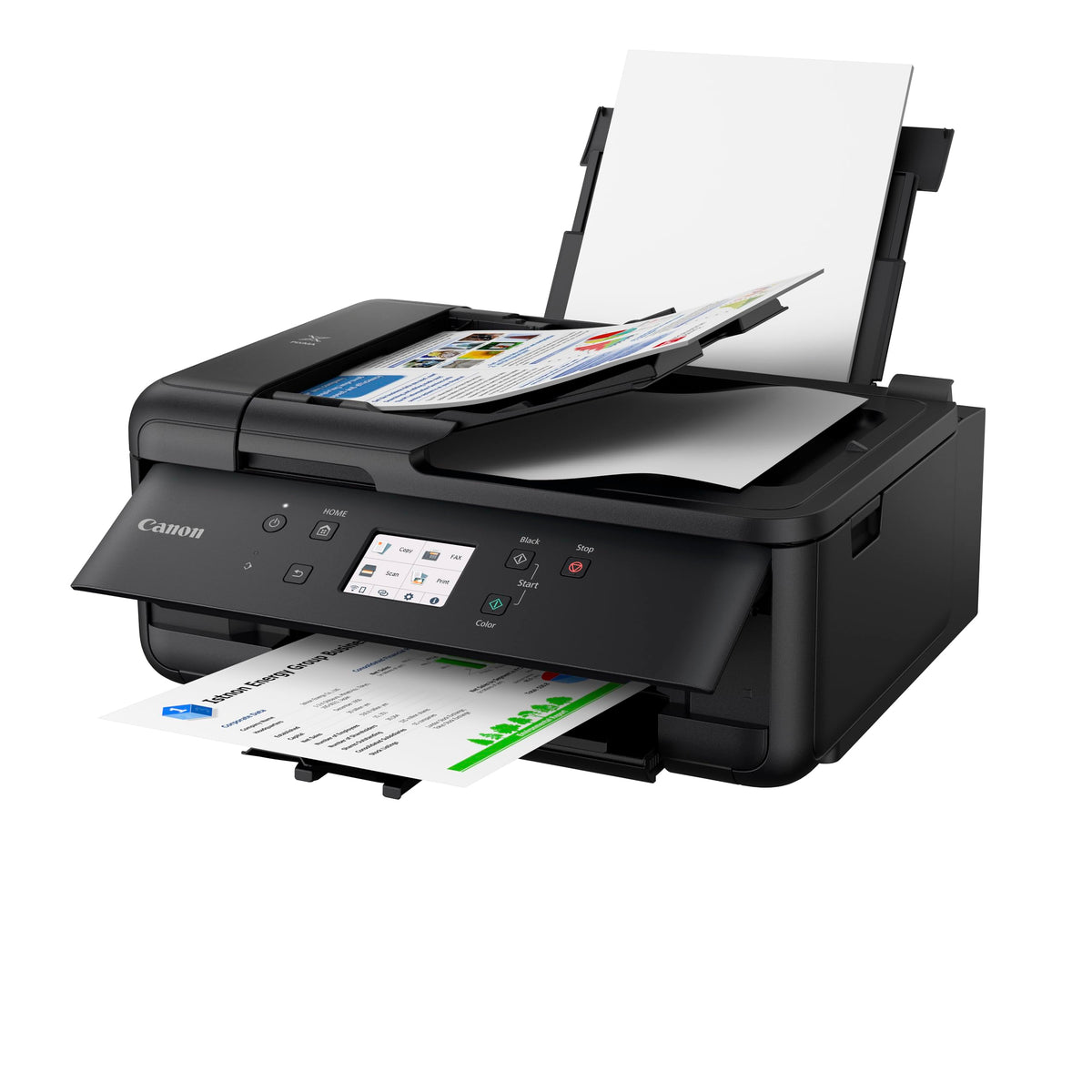Canon PIXMA TR7650 Multifuncțional - Imprimantă color cu jet de cerneală A4 4 în 1 (Scanner, Copiator, Imprimantă wireless, Fax, Cloud Link, ADF, WLAN, LCD, 4800 x 1200 DPI, AirPrint & Mopria)