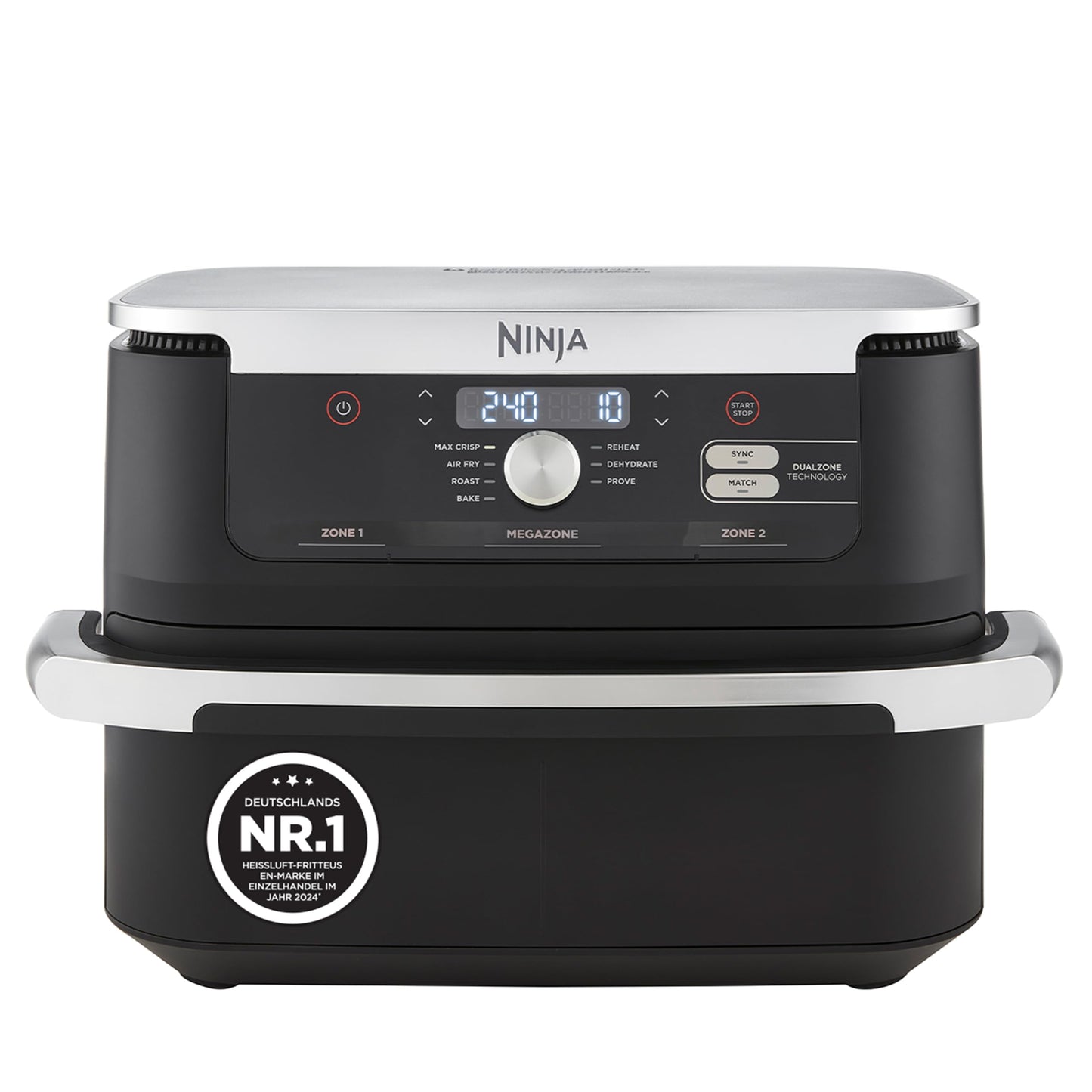 Ninja Foodi FlexDrawer Dual Zone Air Fryer, Air Fryer with 10.4 Compartment and Removable Divider, Non-Stick Coating, Dishwasher Safe Basket, 7-in-1, Black AF500EU
